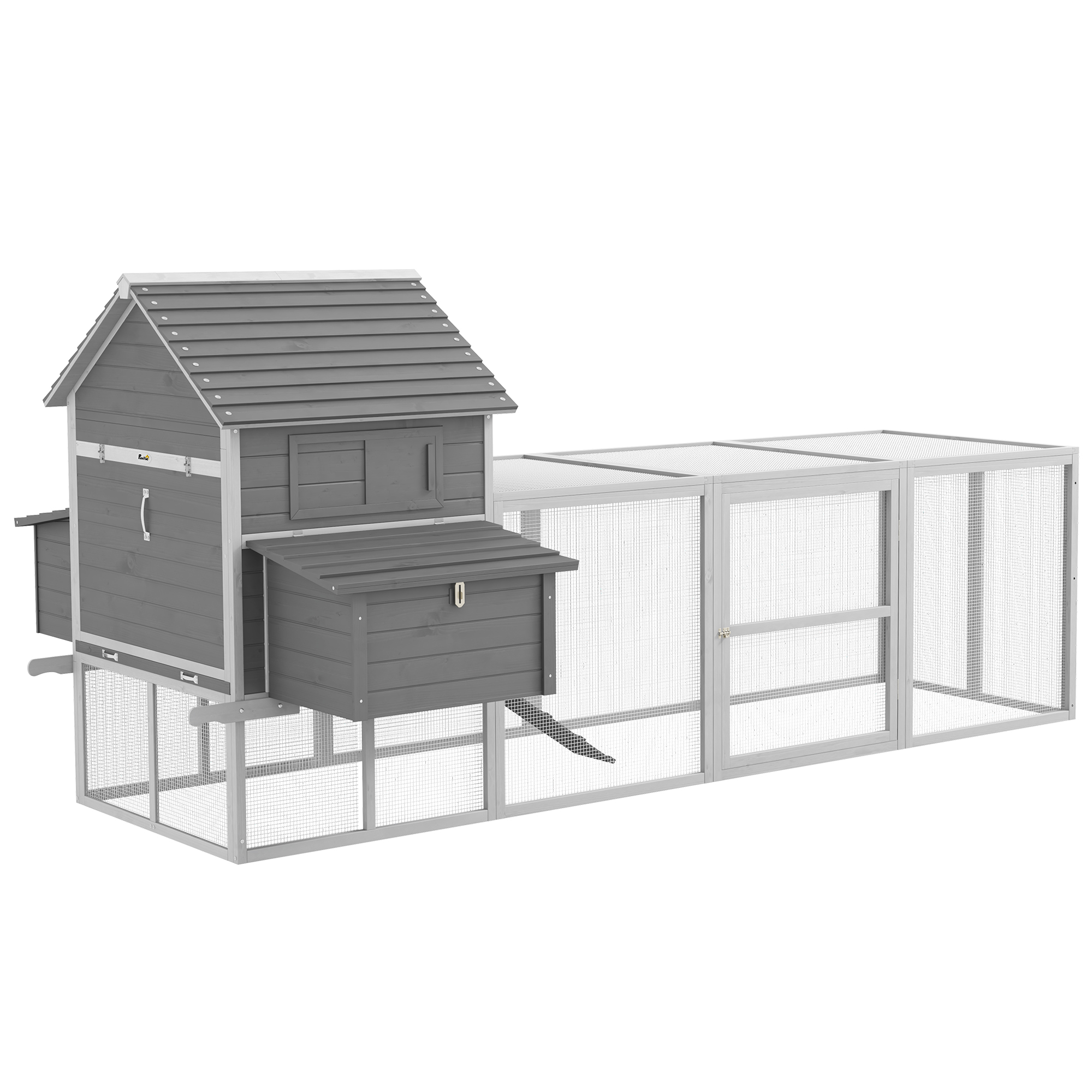 Run, Wooden Chicken Coop with Nesting Boxes, Doors, Tray, Ramp for 4-6 Chickens 1