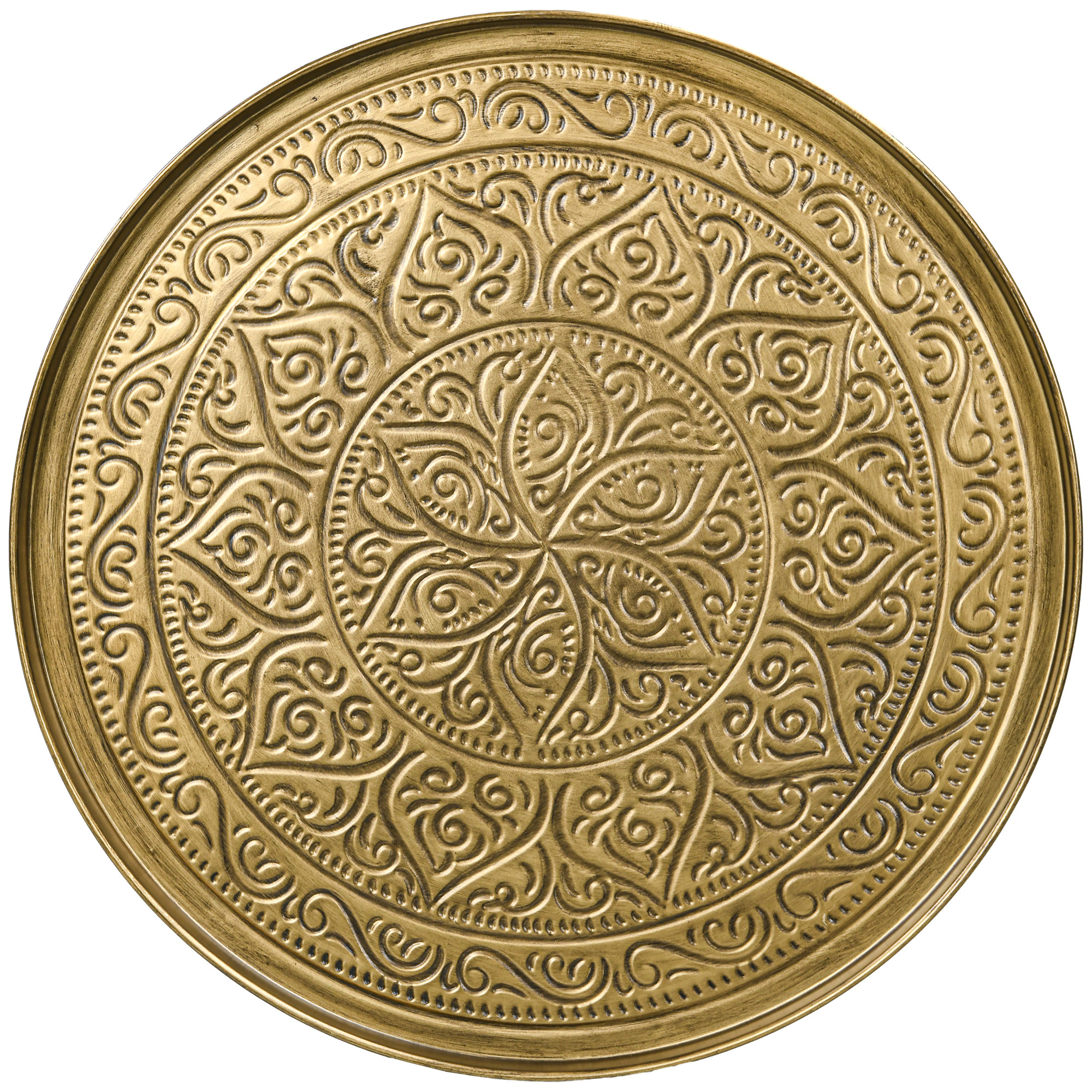 HOMCOM 24" Round Cafe Table, Gold Hammered Tray Top with Metal Frame, Living Room Center Table | Aosom.com 7