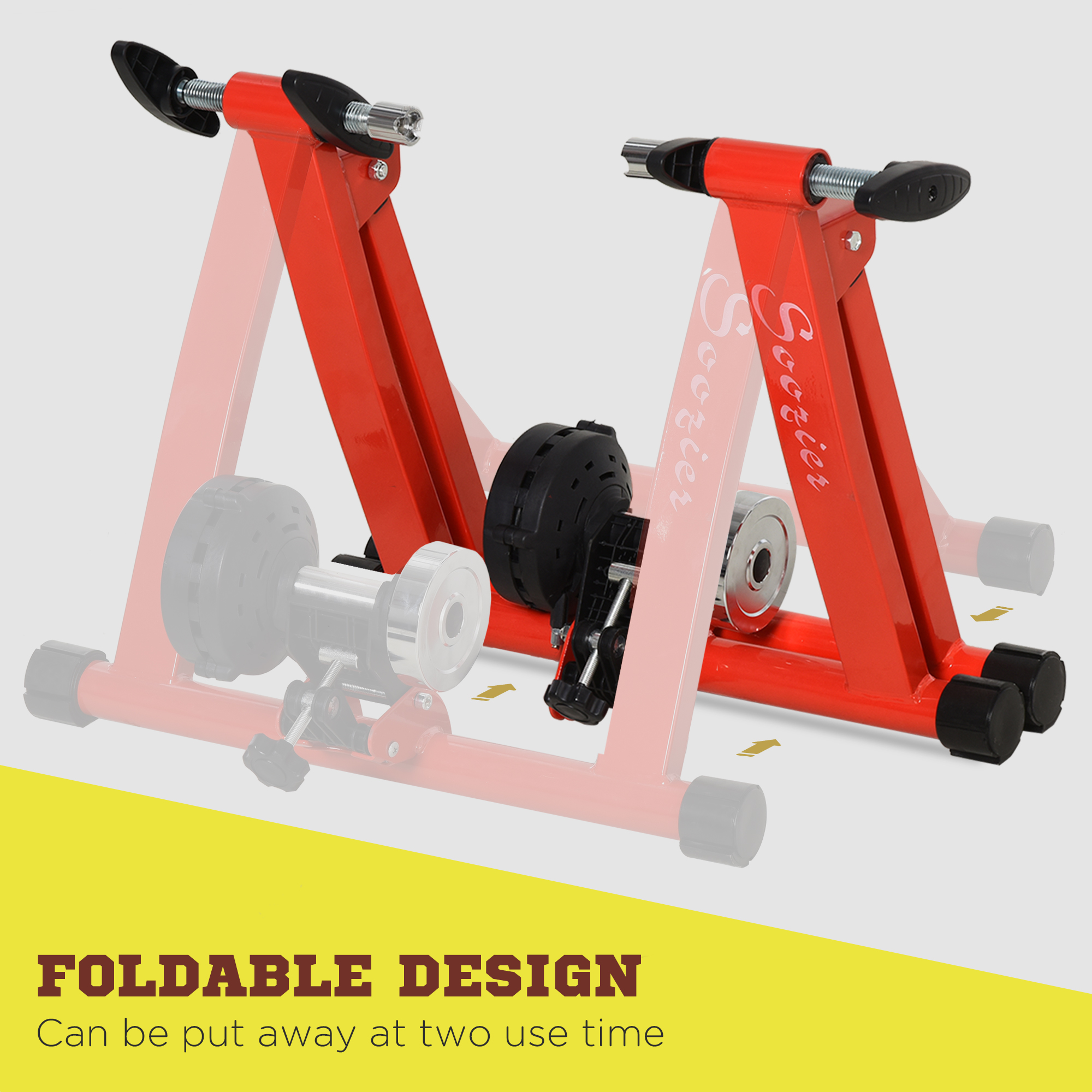 Soozier Magnetic Bike Trainer Stand Foldable Indoor Bicycle