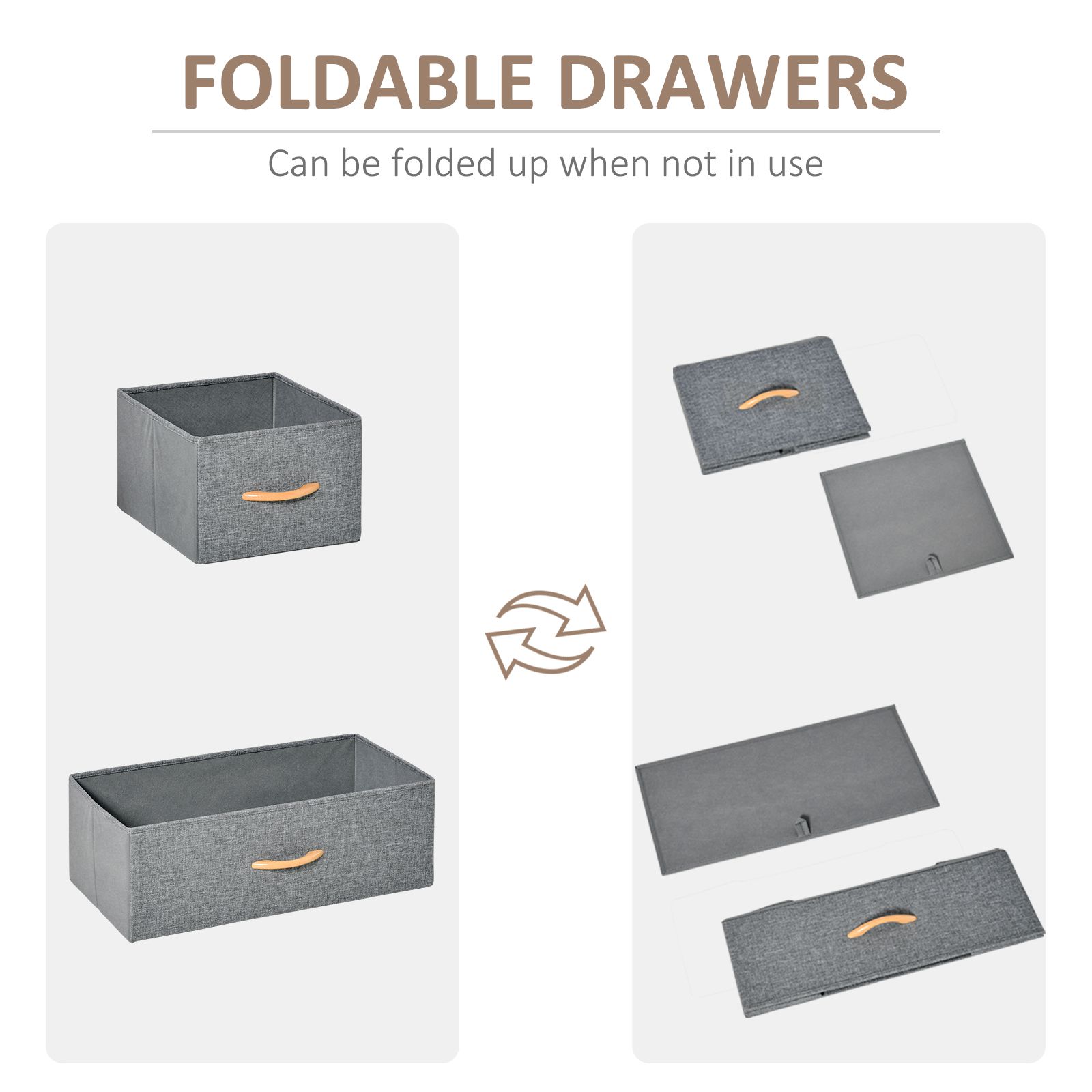 HOMCOM 5-Drawer Light Gray Dresser Tower with Steel Frame & Wooden Top for Bedroom Storage | Aosom.com 5