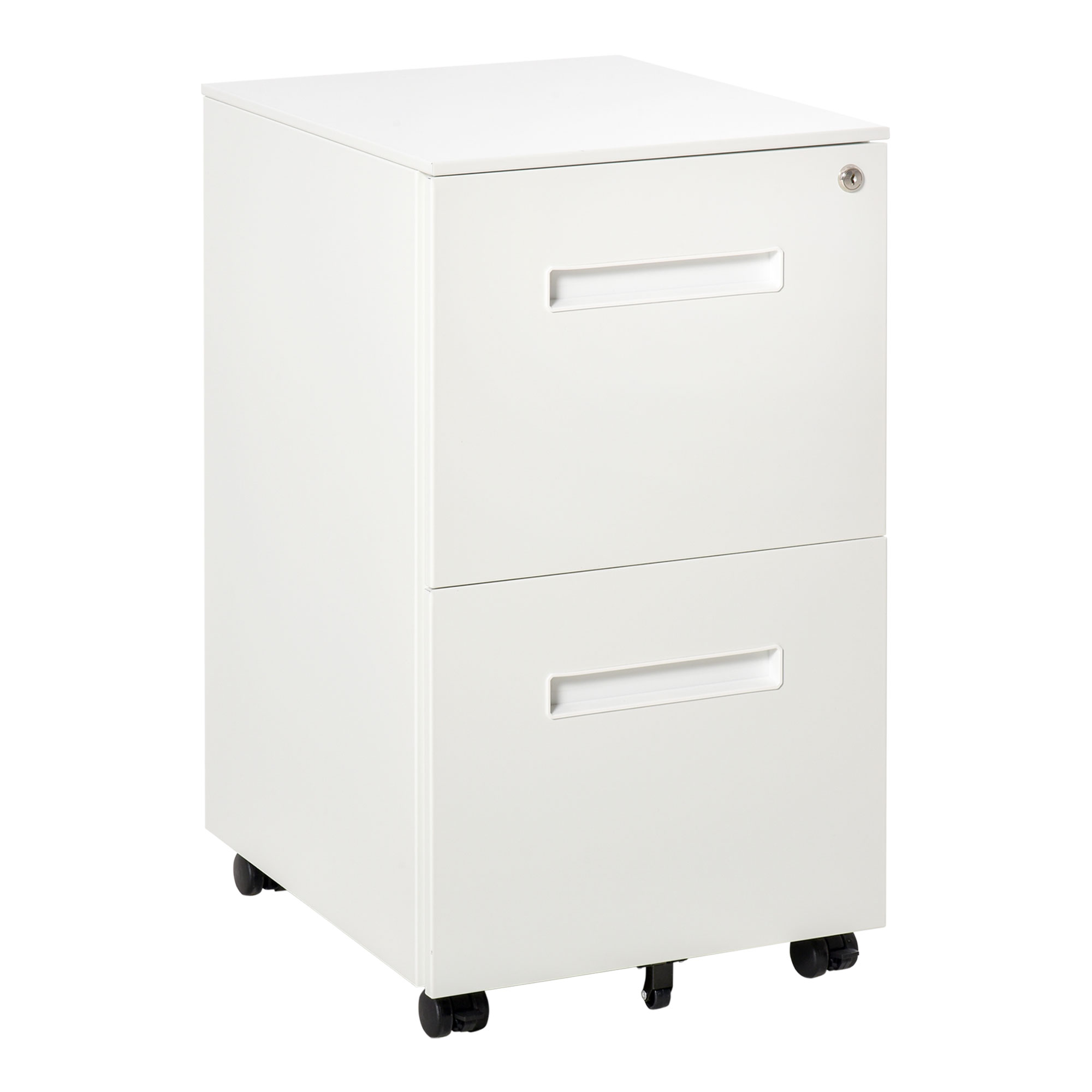 Vertical Document Organizer Unit with Adjustable-Height Partition for A4 Letter Size, File Organizer Unit, Lockable for Workspace, White 1
