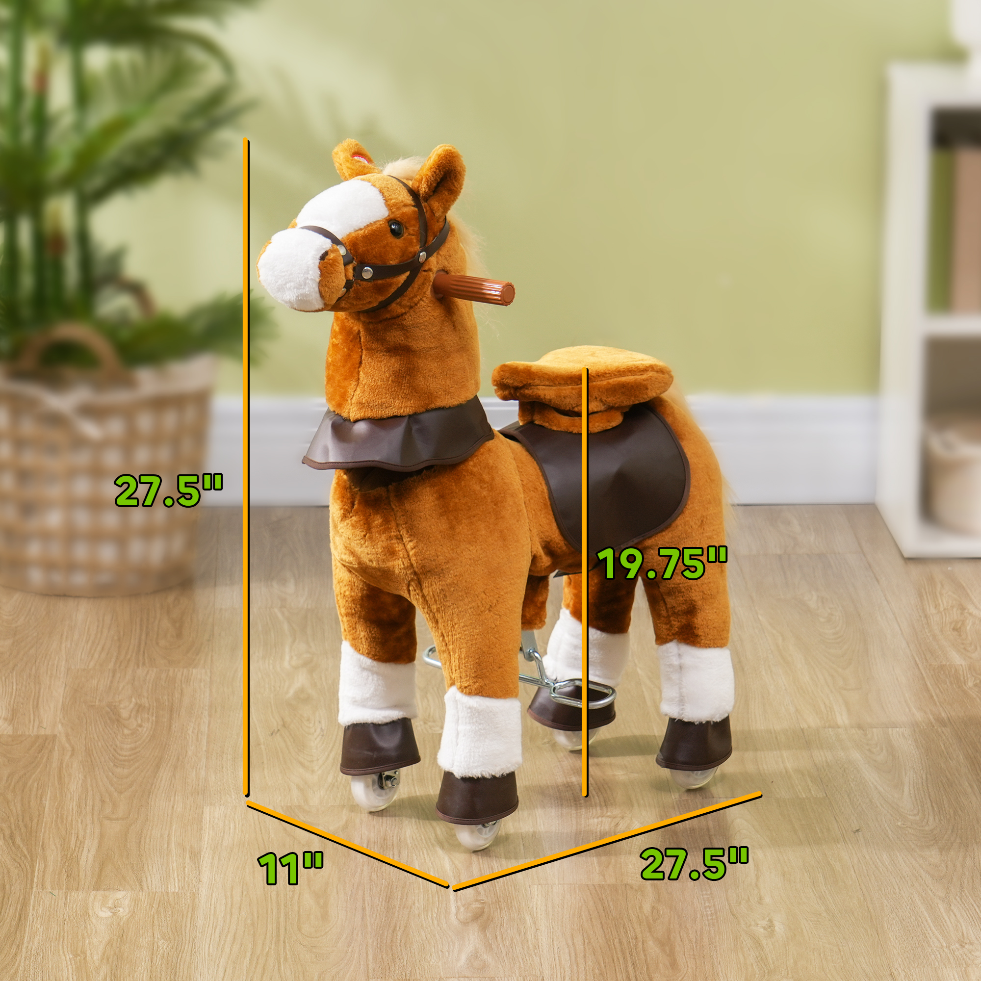 Qaba Ride on Horse, Walking Horse Toy Kids Riding Pony w