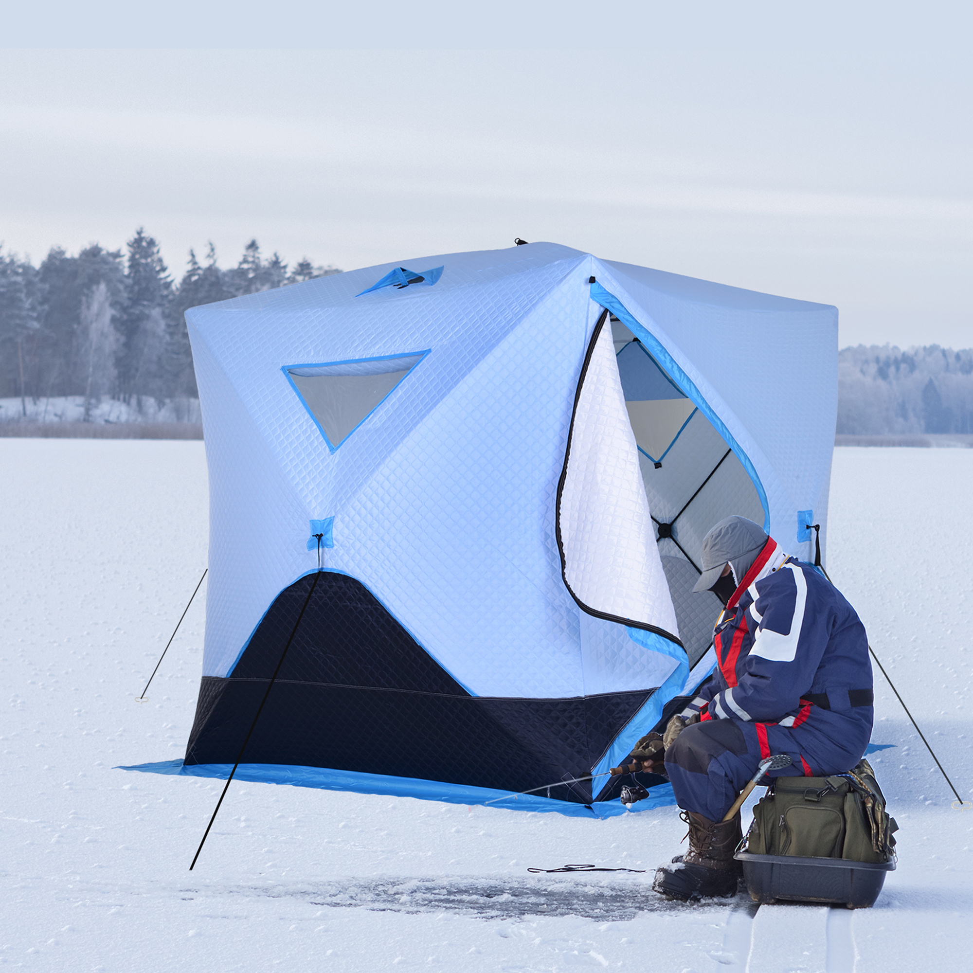 Ice Fishing Shack Fishing Tent Pop Up Outsunny Pop-Up Ice Fishing