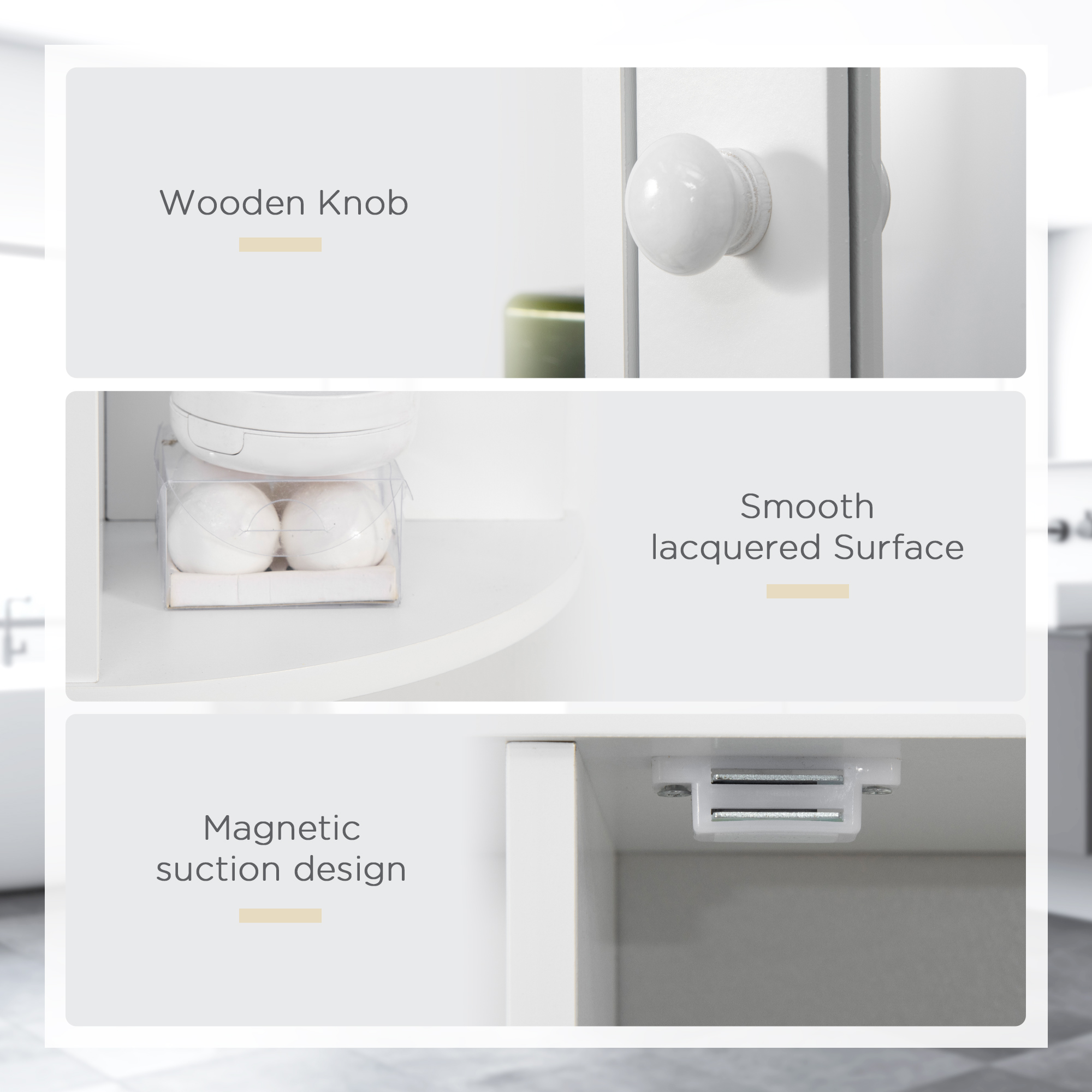 HOMCOM Bathroom Storage Cabinet Over-the-Sink Organizer with Mirrored Door White | Aosom.com 5