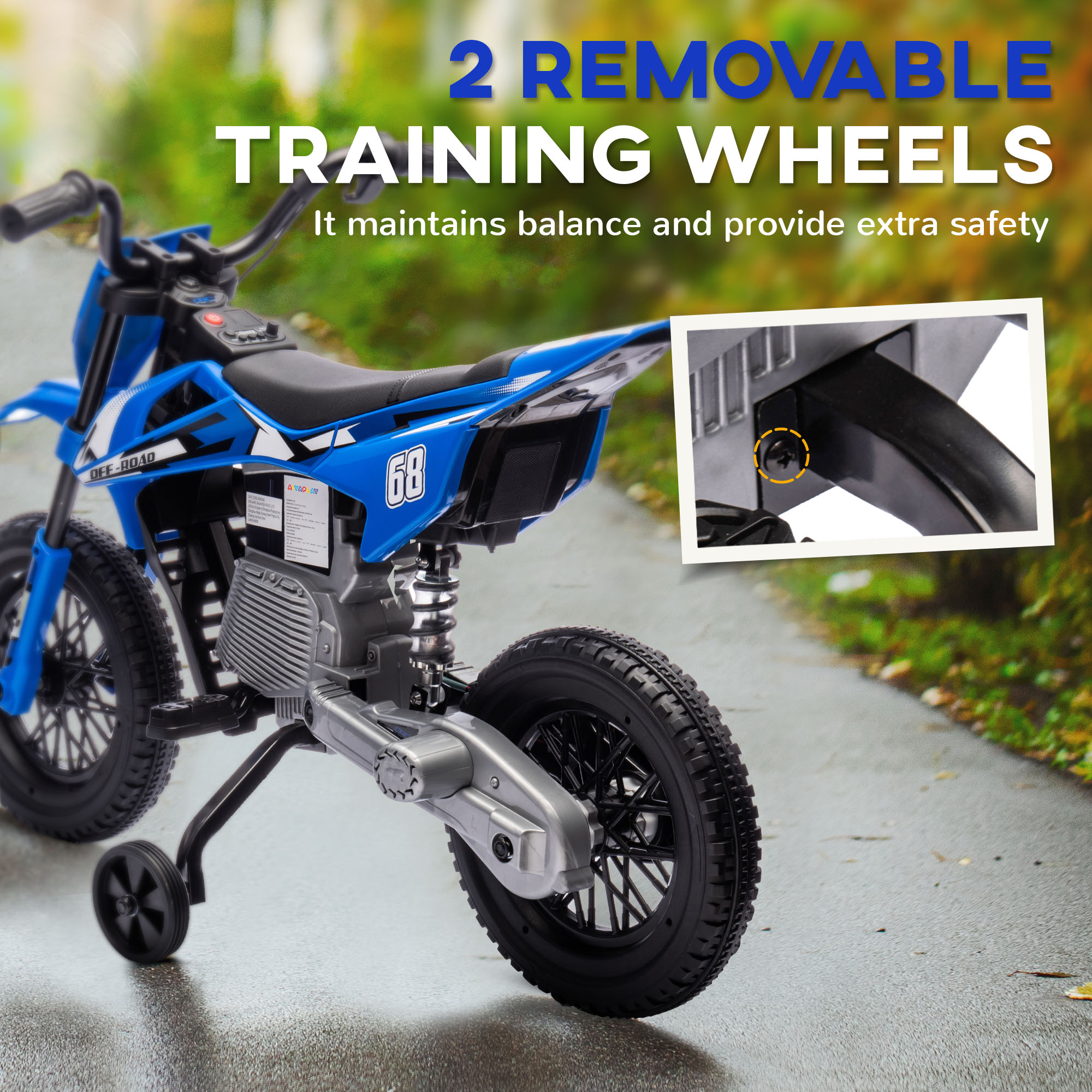 Qaba 12V Kids Electric Motorcycle w/ Twist Grip Throttle