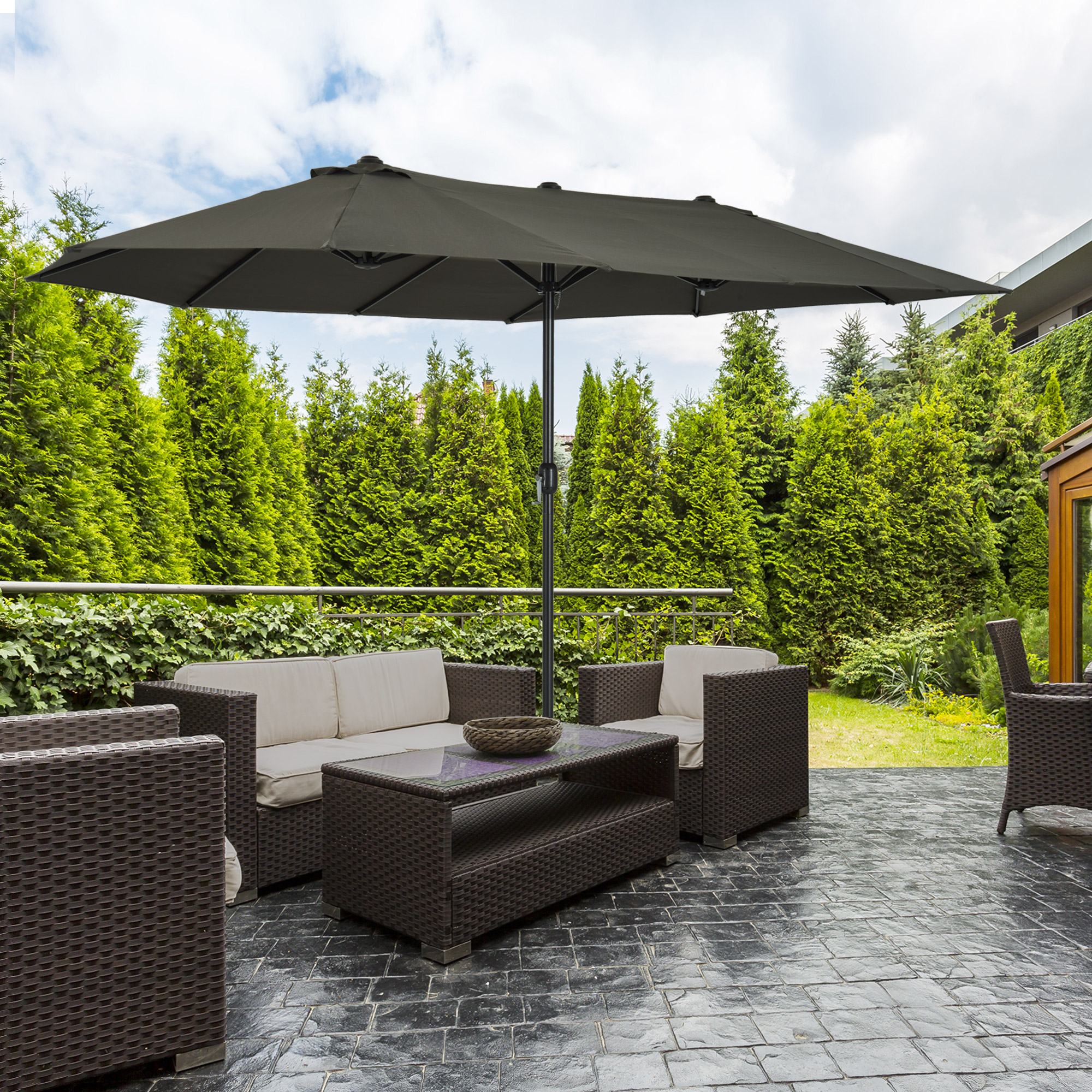 MAISON ARTS 13ft Double -Sided Patio Umbrella Extra Large