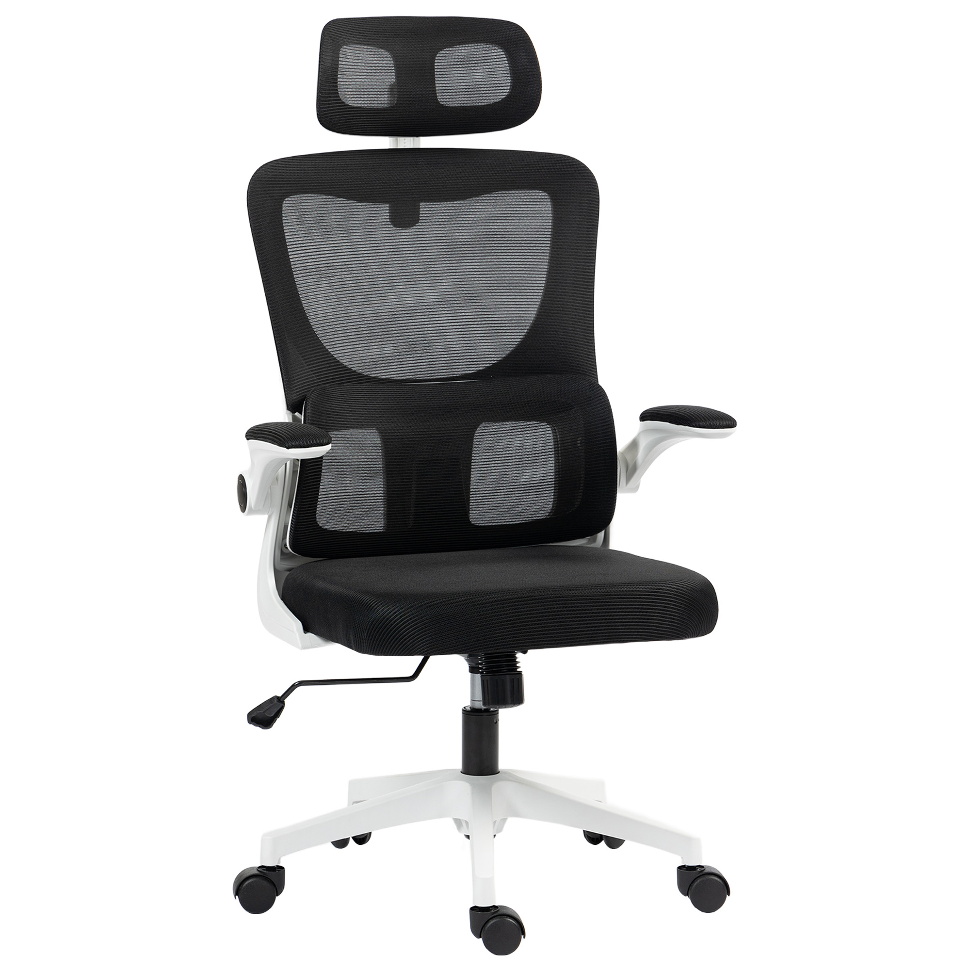 Mesh PC Work Table Seating with Rotatable Head Support, High Back Workspace Seating, Lower-Back Back Support, Adjustable-Height Height, Black 1