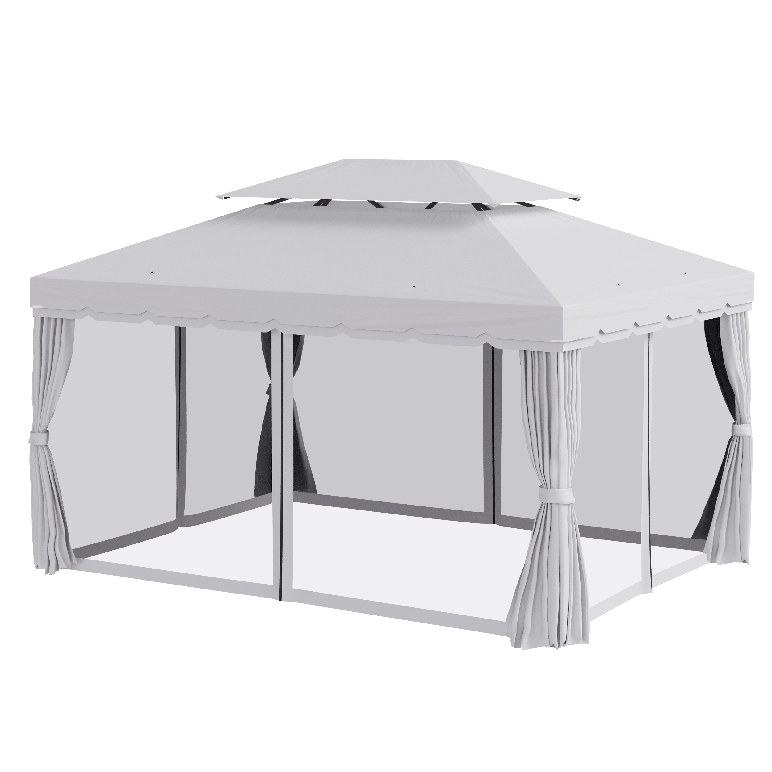 Outsunny 10' x 13' Patio Gazebo, 2-Tier Polyester Roof