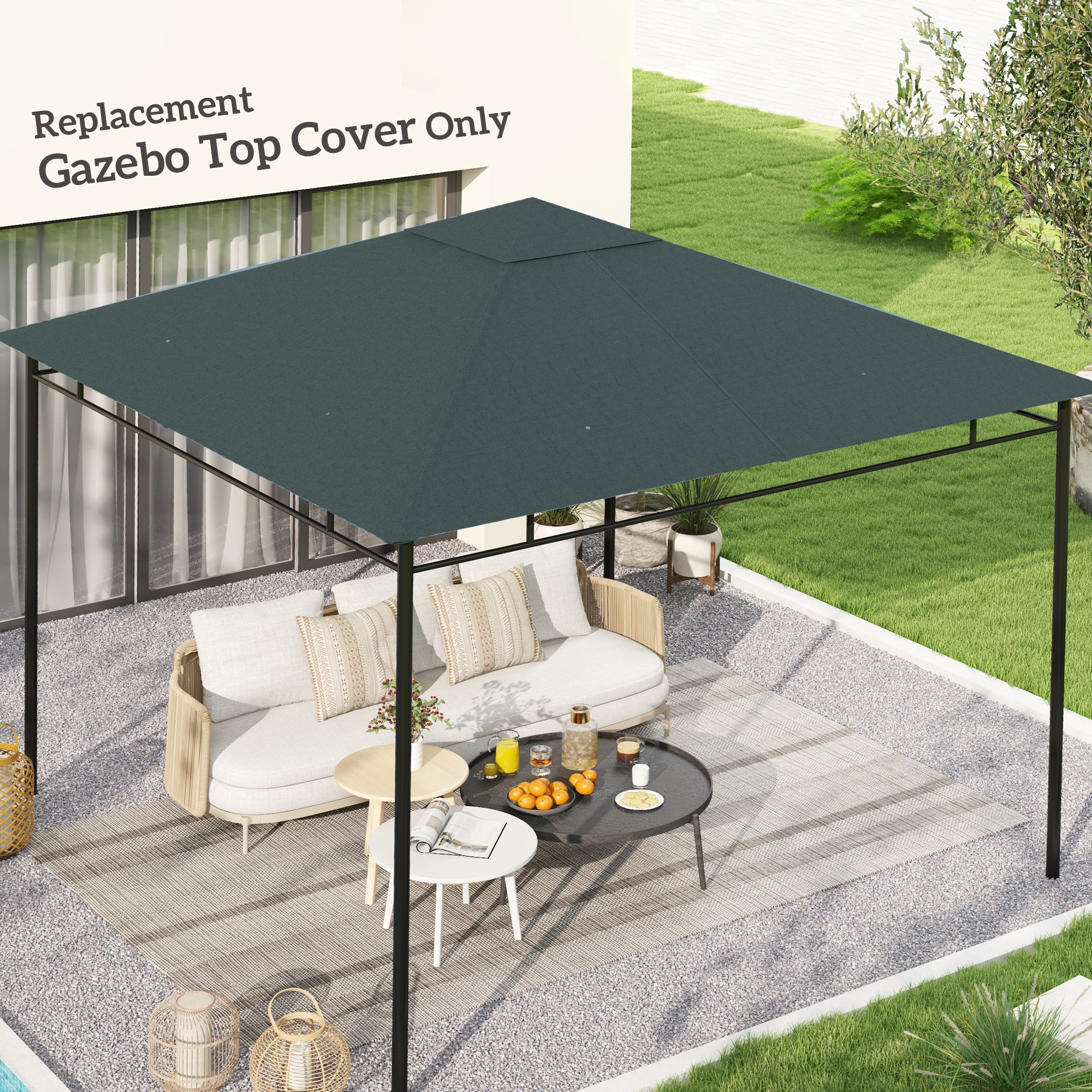Outsunny 10' x 10' Square Gazebo Canopy Replacement UV