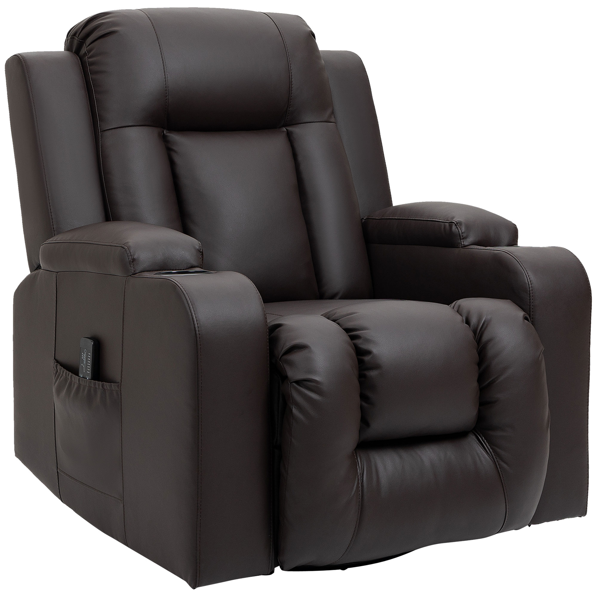 HOMCOM Real Relax Massage Chair with Cup Holders, Brown