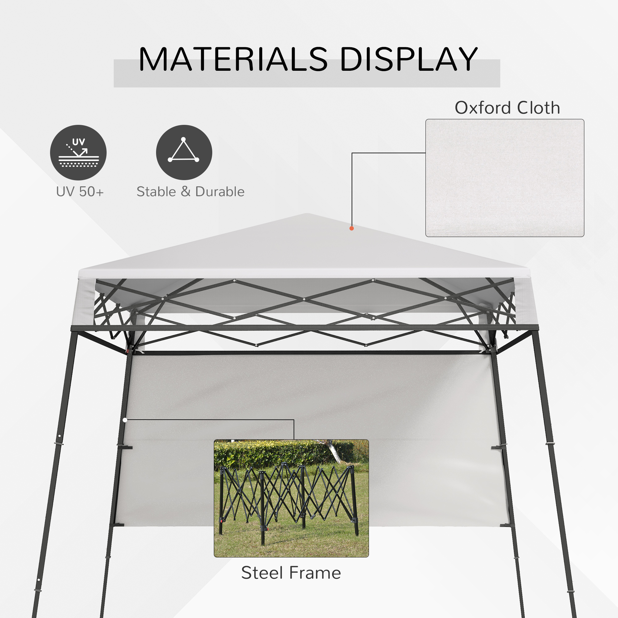Outsunny 7' x 7' Pop Up Canopy Gazebo Tent with Backpack