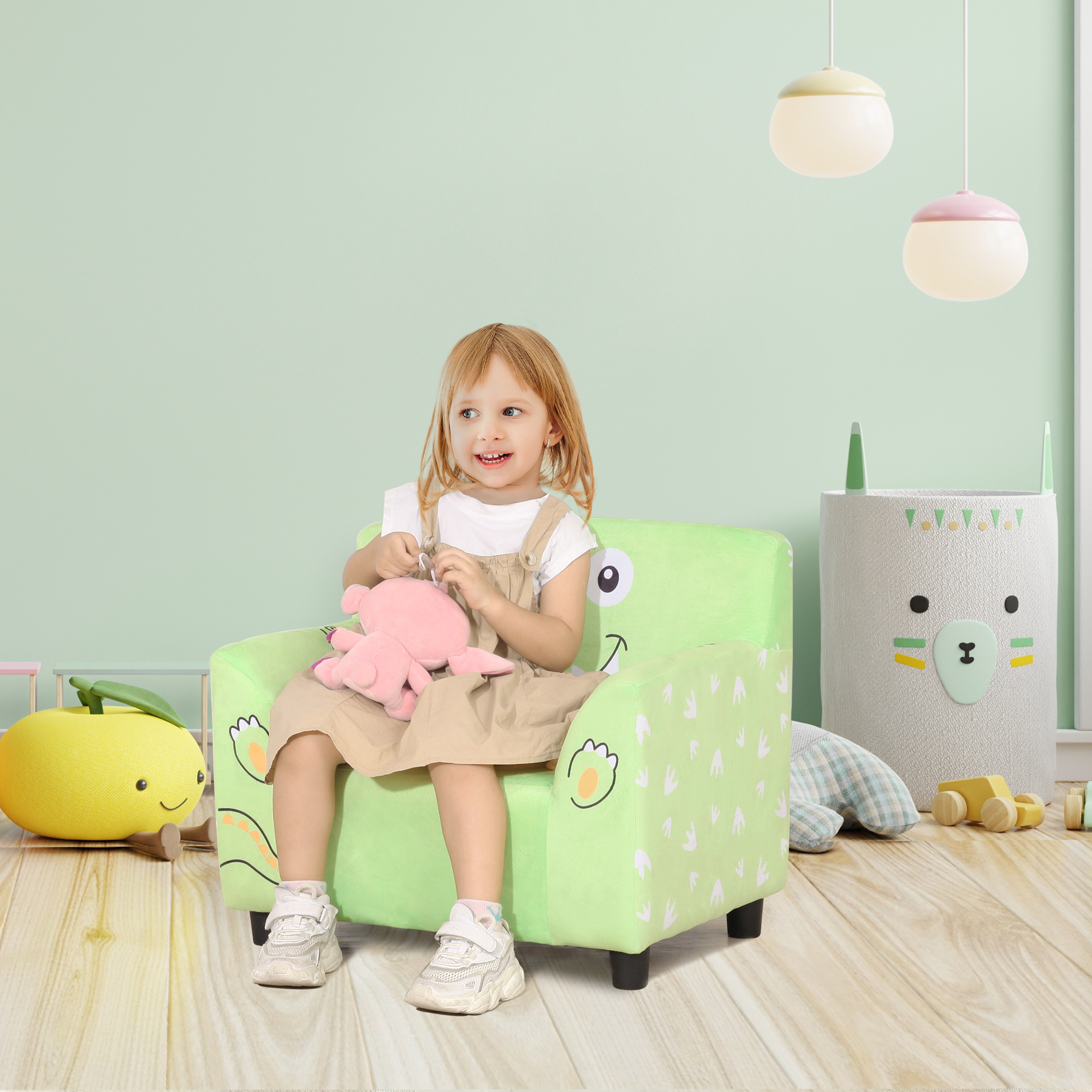 Qaba Kids Sofa, Armrest Chair for Preschool, Toddler Couch for