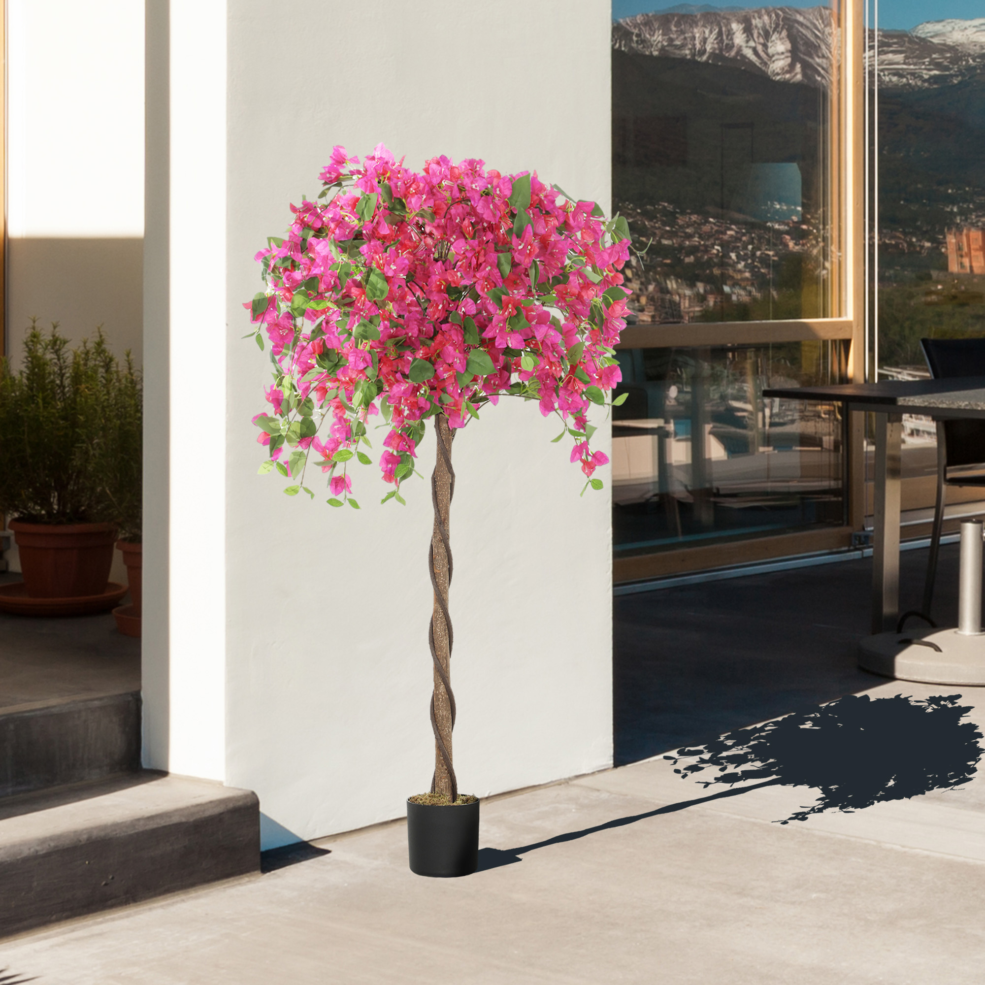 【OK plant】 HOMCOM Decorative Artificial Plant, Murraya Flowers in Pot