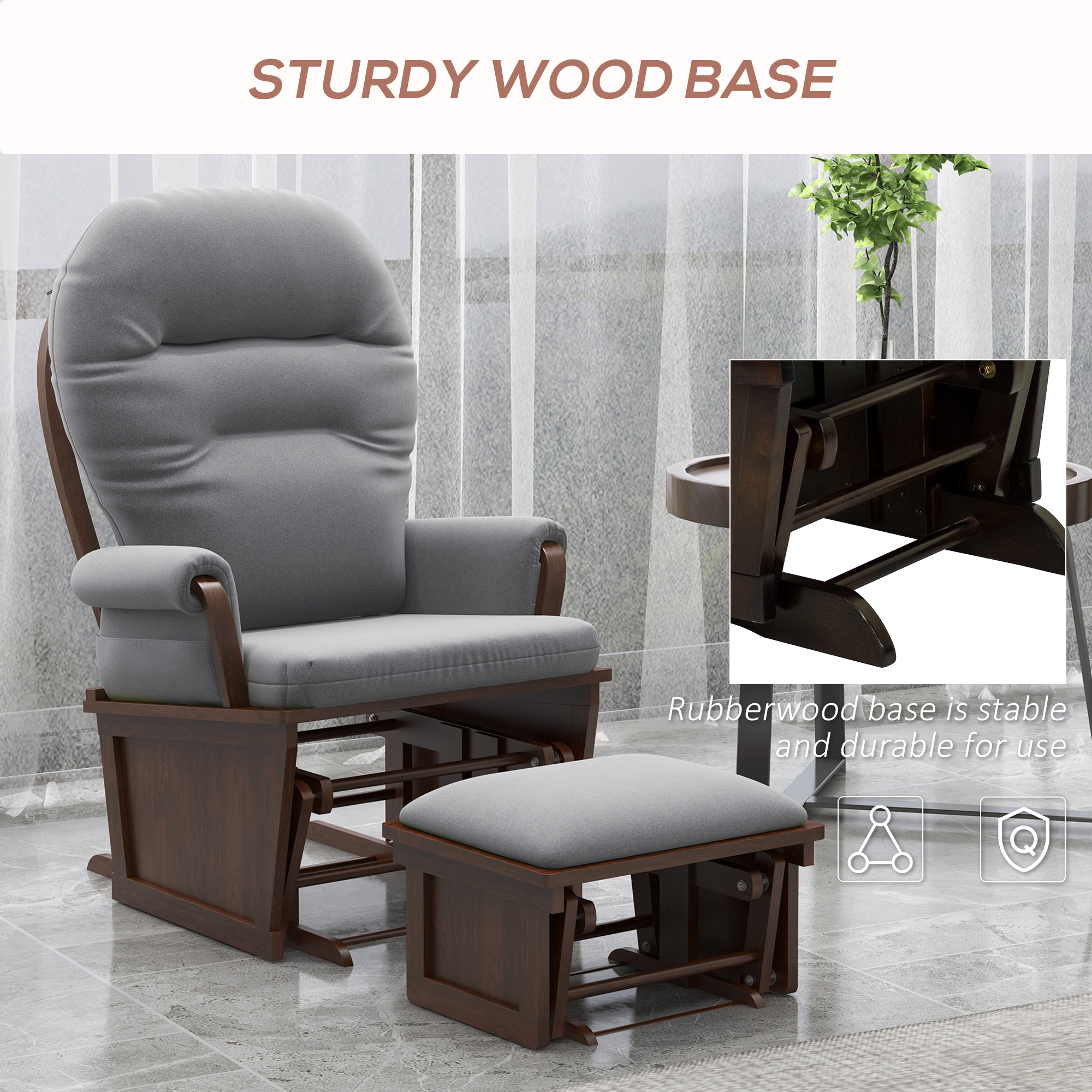 Nursery Chair Walmart Glider With Ottoman HOMCOM Rocking Chair Set