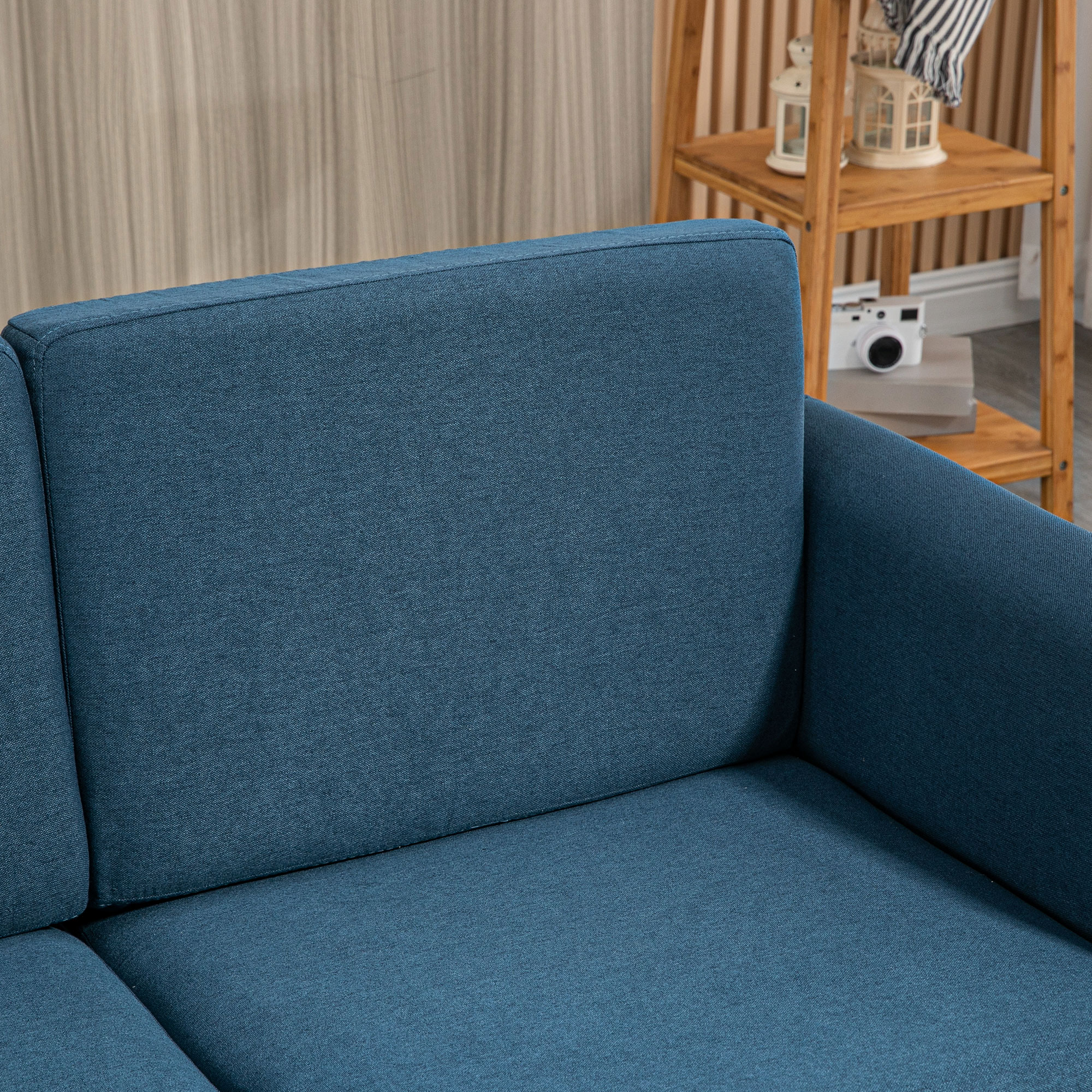 HOMCOM 2-Seat Sofa Two-Seater Couch with Armrests and Wood