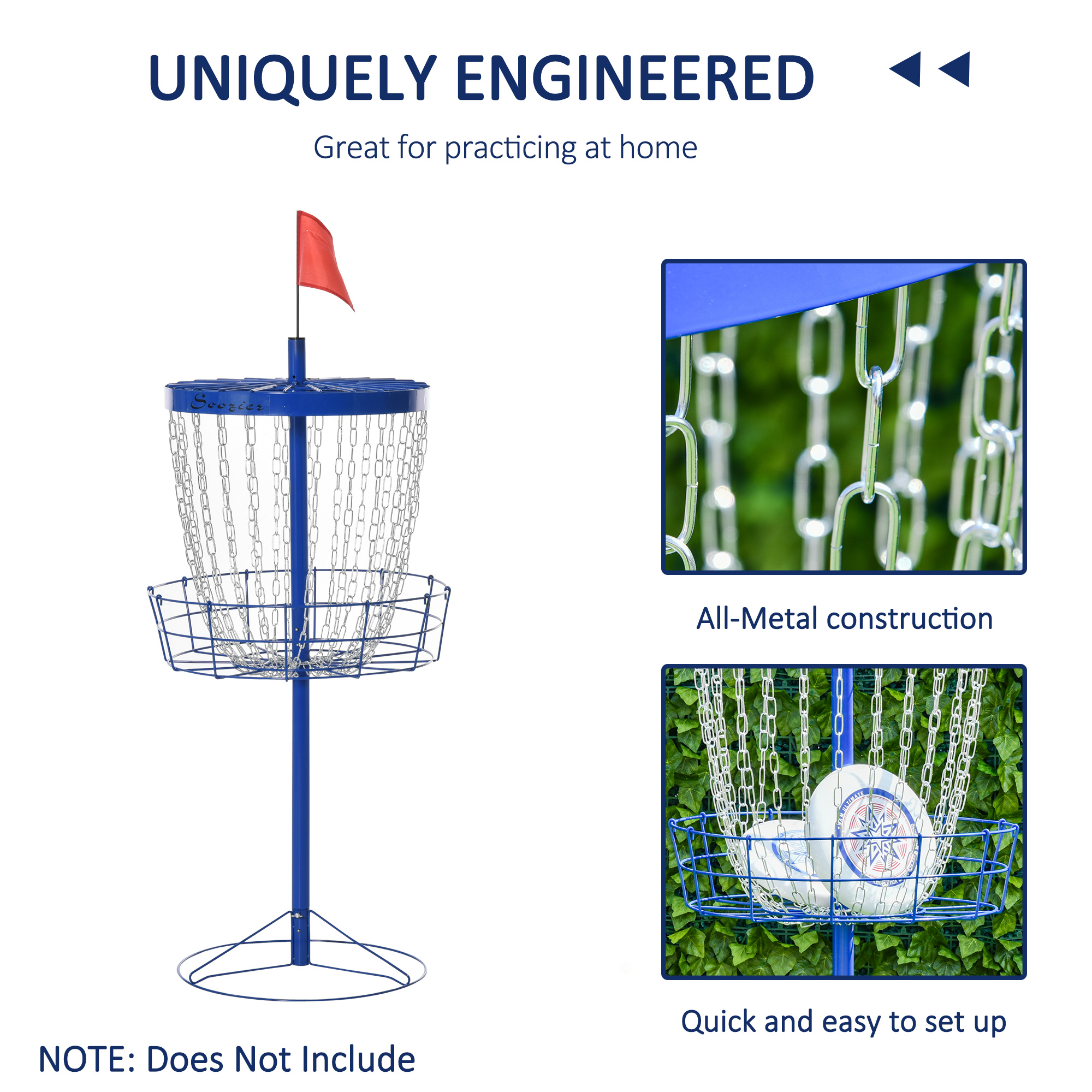 Soozier Disc Golf Catcher 24-Chain Portable Lightweight with Carry Bag Blue for Outdoor Pursuits | Aosom.com 4