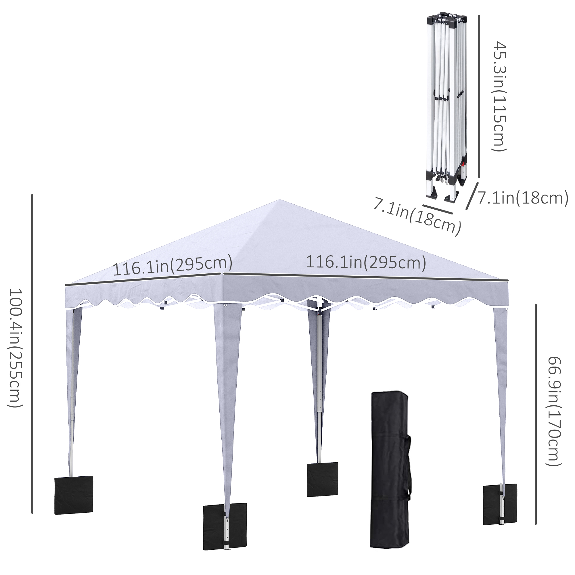 【限定】WHAT WE WANT CAMP2022 HASAMUYATSU Outsunny 10' x 10' Pop Up Canopy Tent, Instant Shelter with