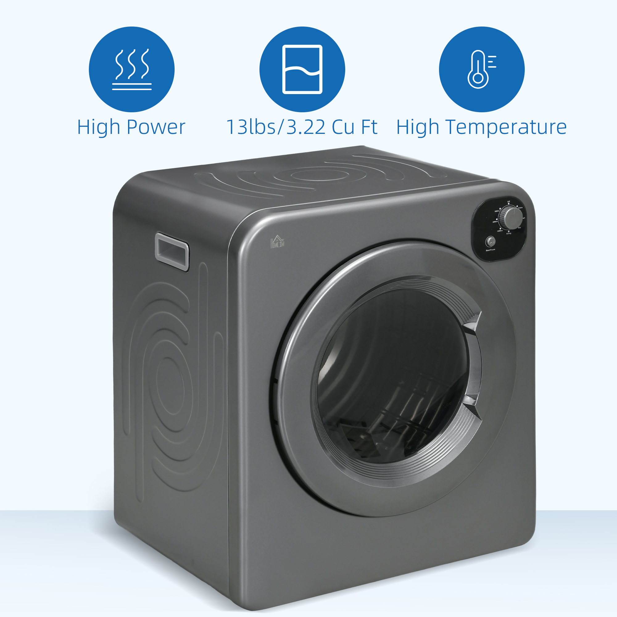 HOMCOM Compact Laundry Dryer 1300W Portable Clothes Dryer