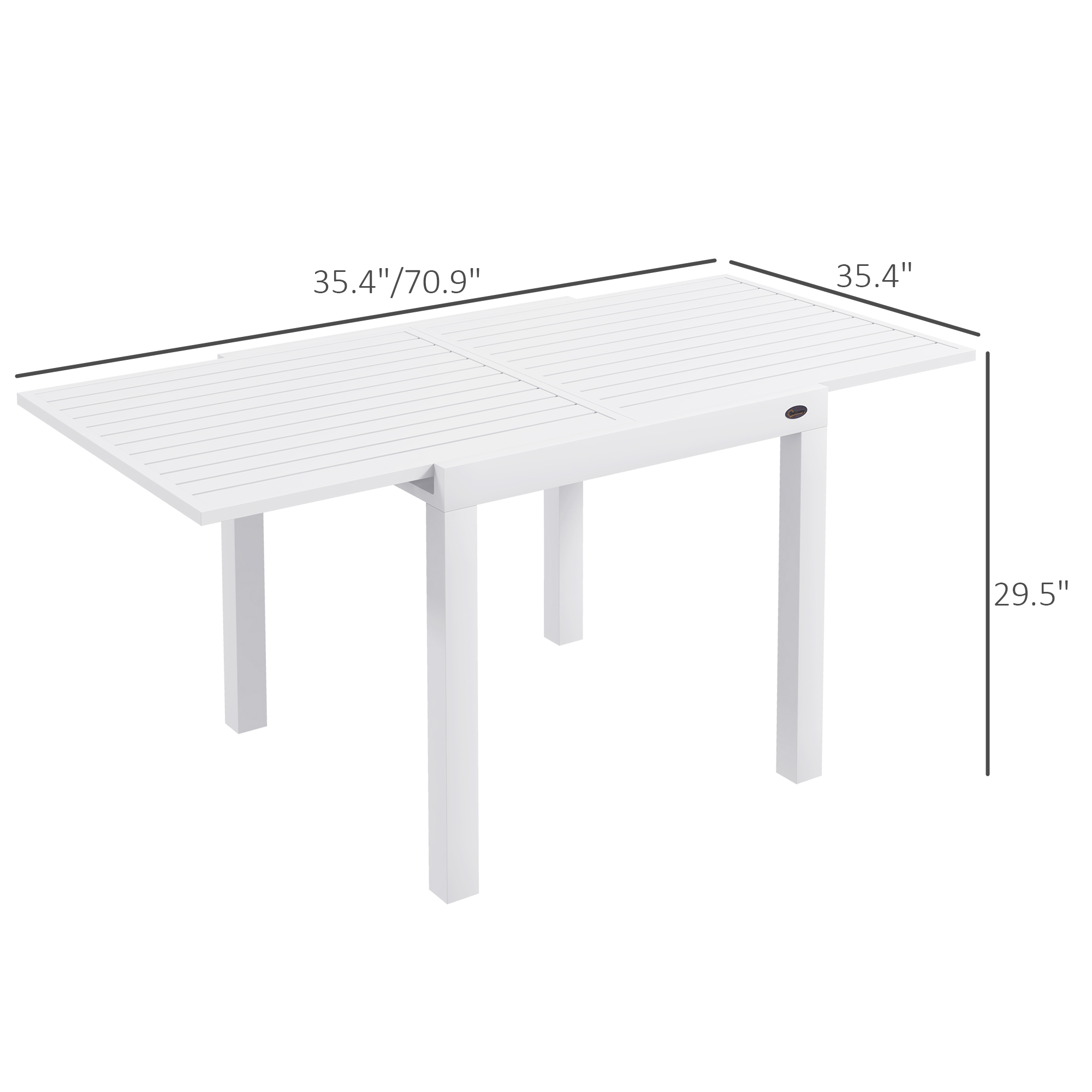 Outsunny Expandable Patio Table, Outdoor Dining Table for 4
