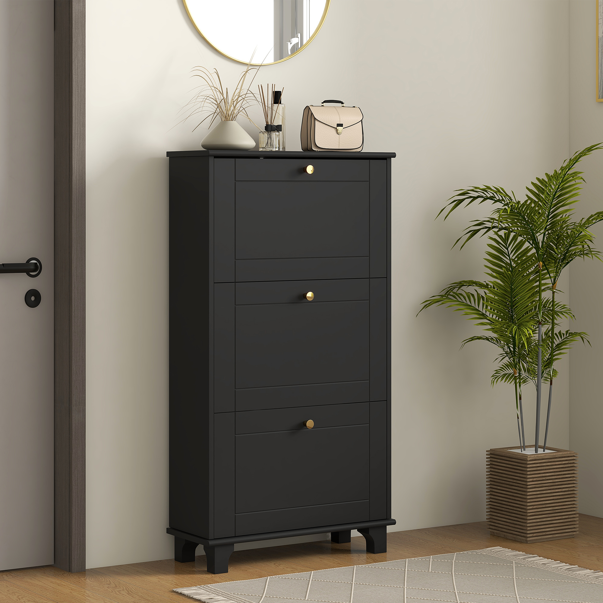 Flip Down Shoe Cabinet Homebase HOMCOM Narrow Shoe Storage With