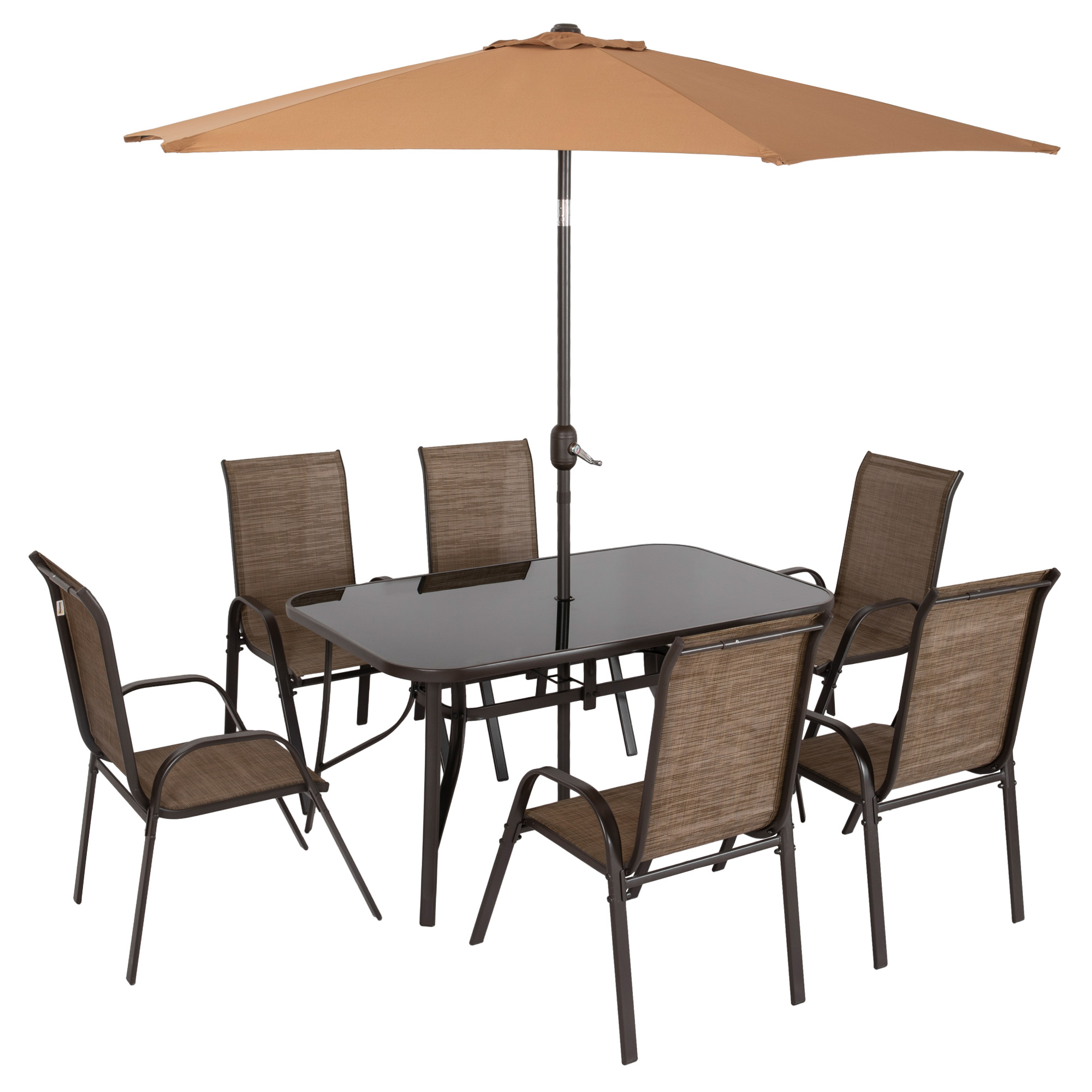 patio様 Costway Outdoor 15 ft. Steel Market Patio Umbrella Double