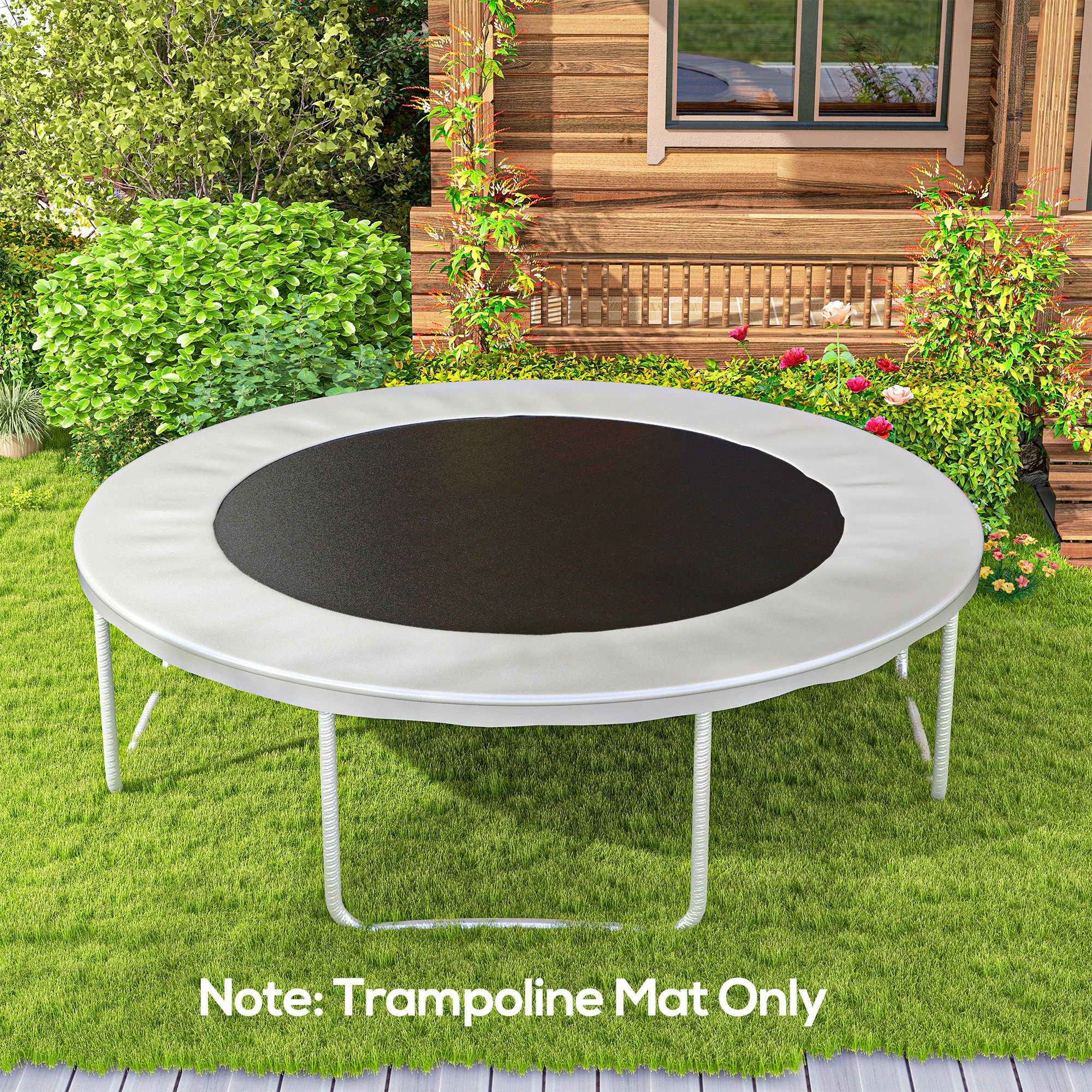 Soozier Trampoline Replacement Mat, Fits 12' Trampoline w/ 72 V-Hooks & 5.5" Springs (Spring & Frame not Included),  Black 0