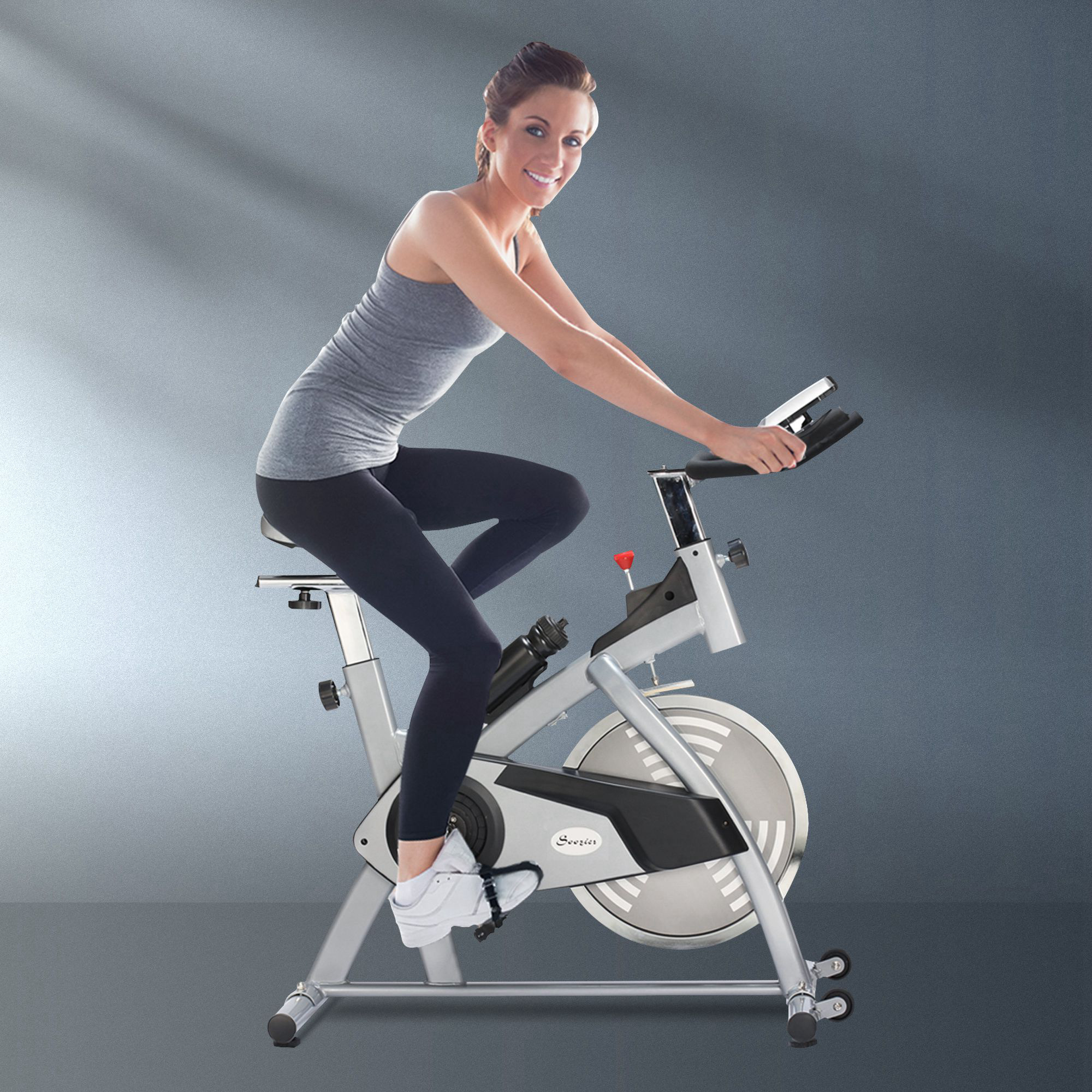 Soozier Adjustable Upright Exercise Bike Cycling Trainer