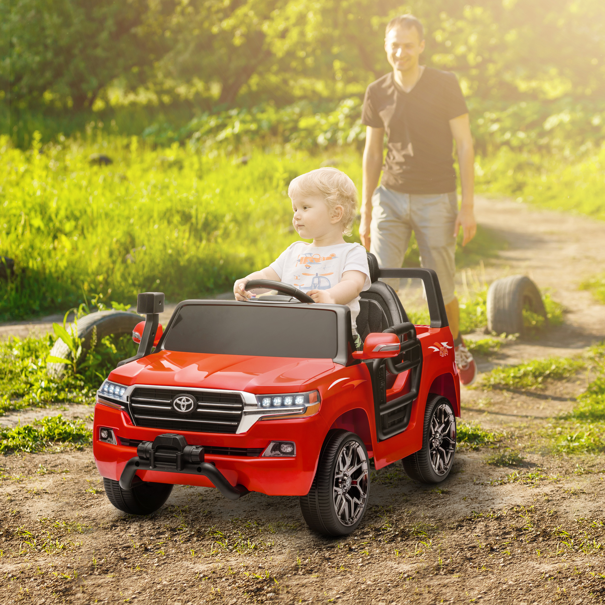 Qaba 12V Toyota LAND CRUISER Licensed Kids Car w/ Remote Control