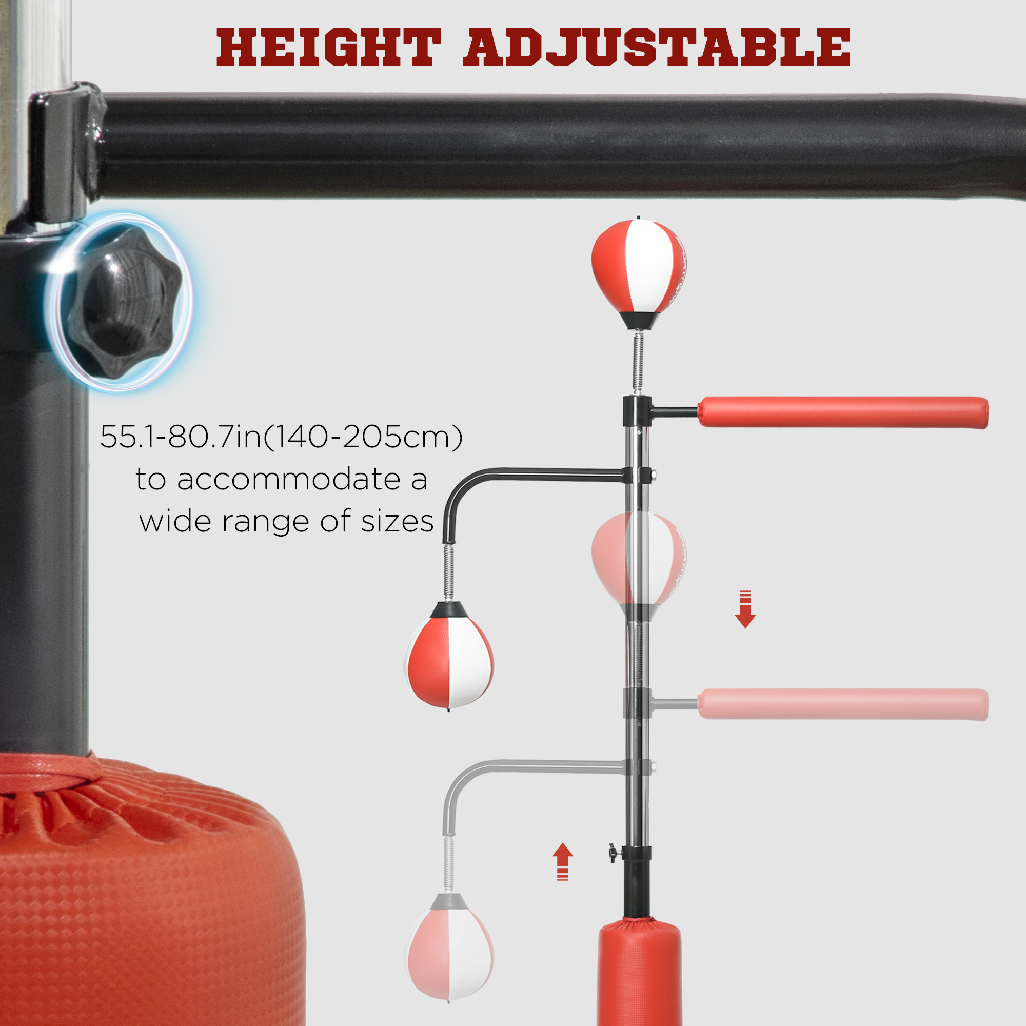 Soozier Boxing Bag Freestanding Punching Bag, Height