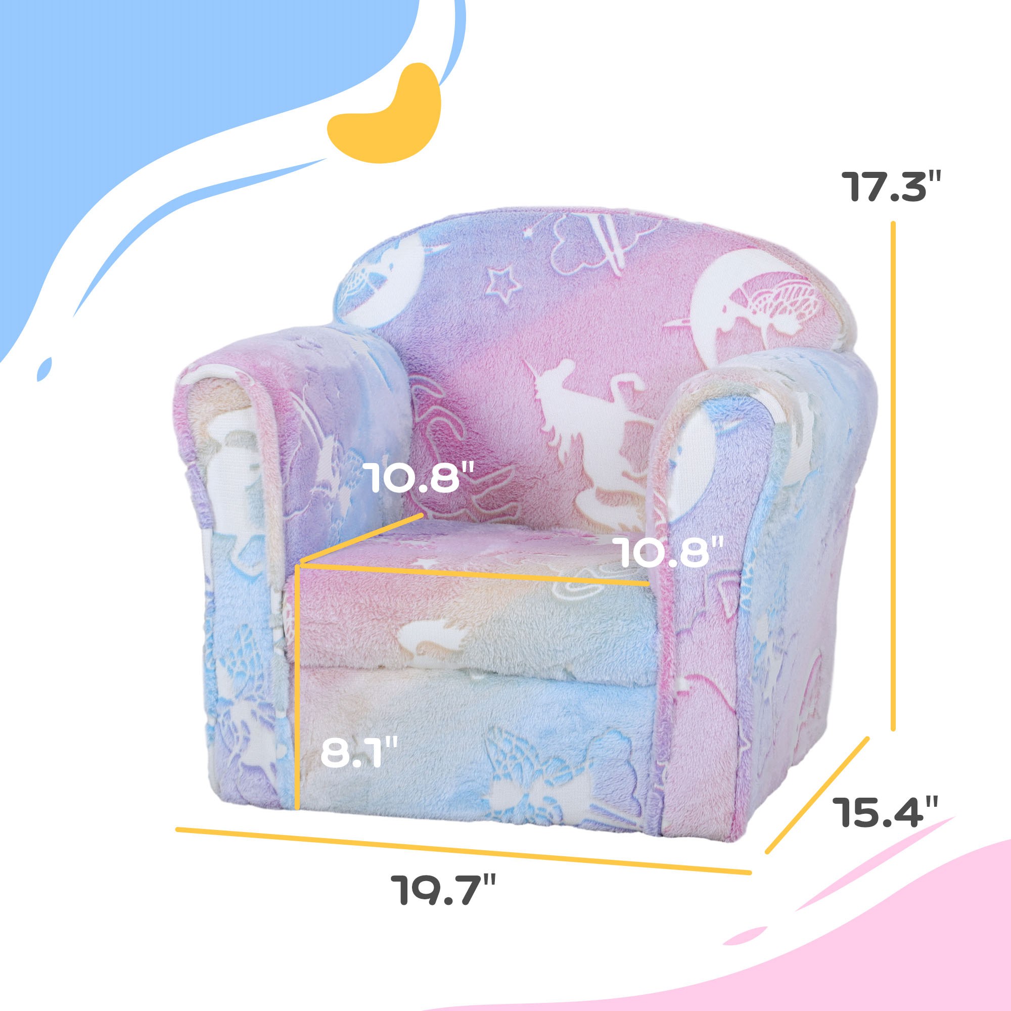 Qaba Kids Sofa with Glowing Fairy Design for 18-36 Months, Multicolor | Aosom.com 1
