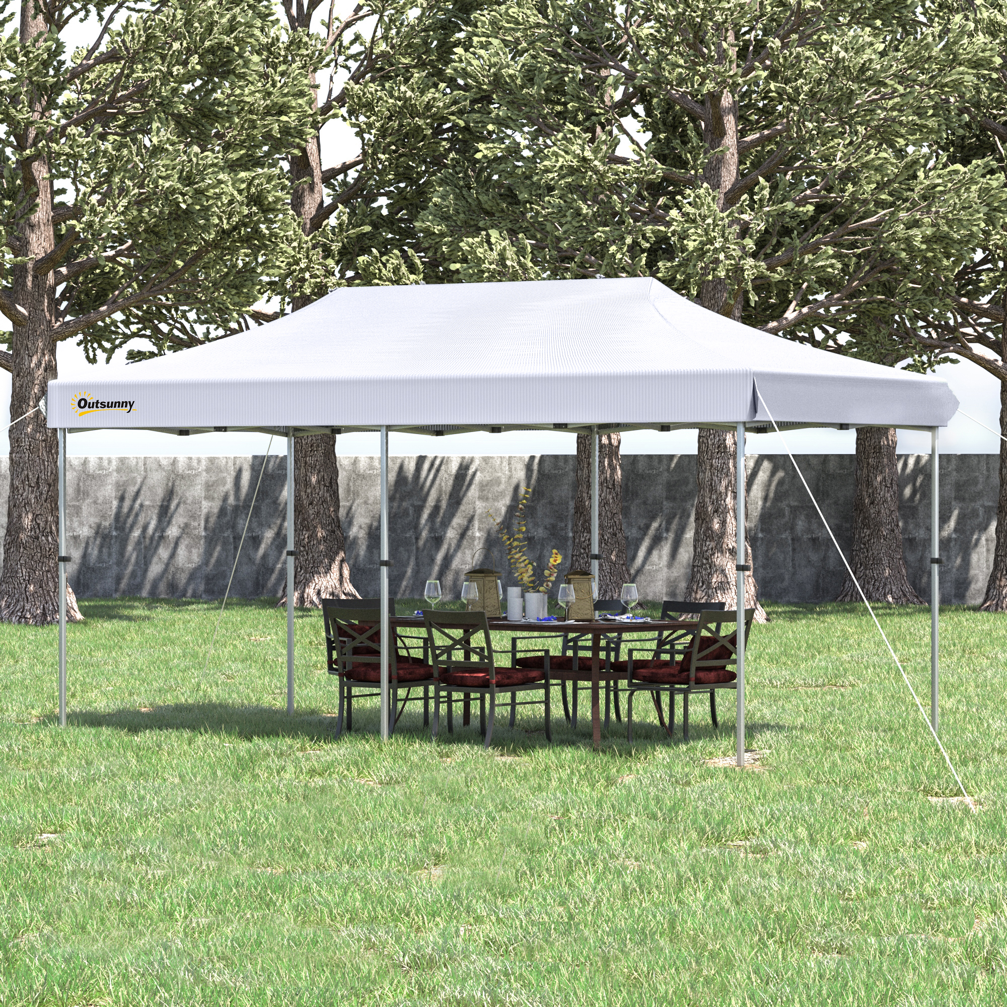 Outsunny 20' x 10' Garden Foldable Pop Up Canopy Tent Gazebo