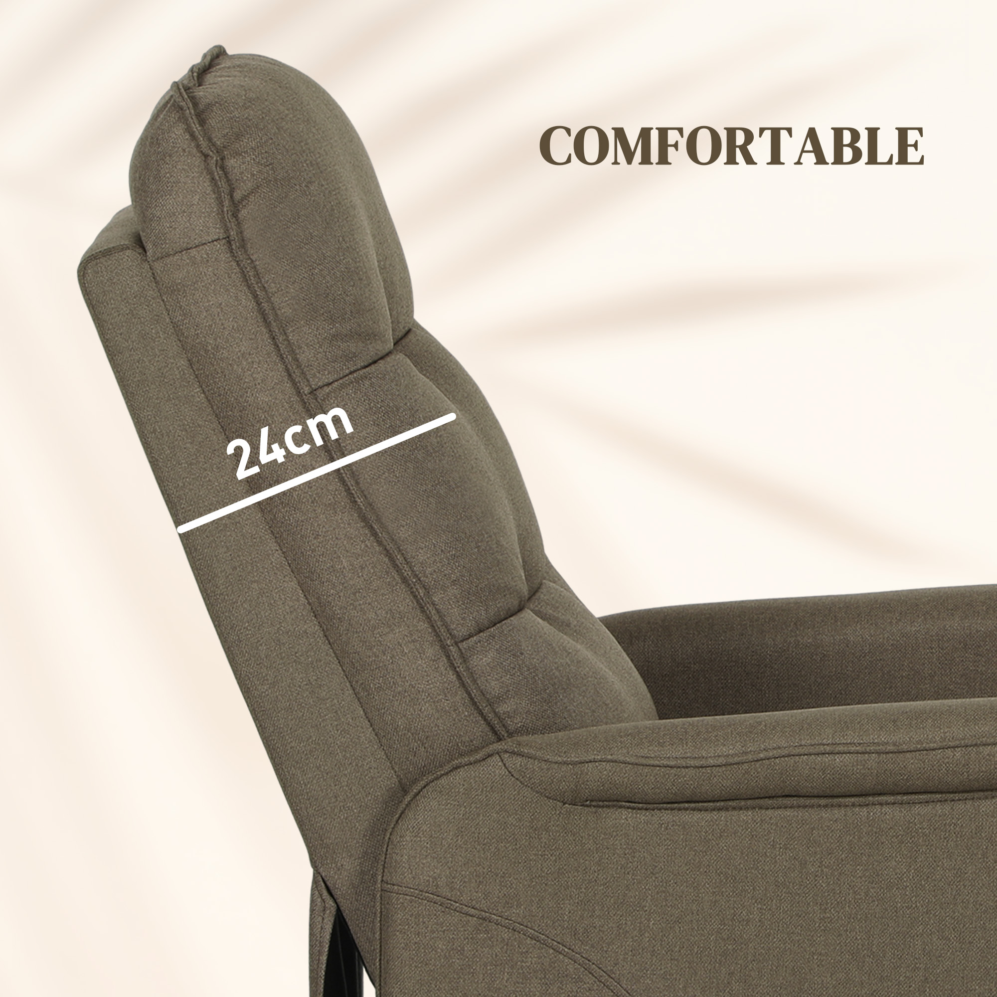 HOMCOM Power Lift Chair for Elderly, Fabric Recliner Sofa with Remote Control, Side Pockets, Quick Assembly, Brown 4