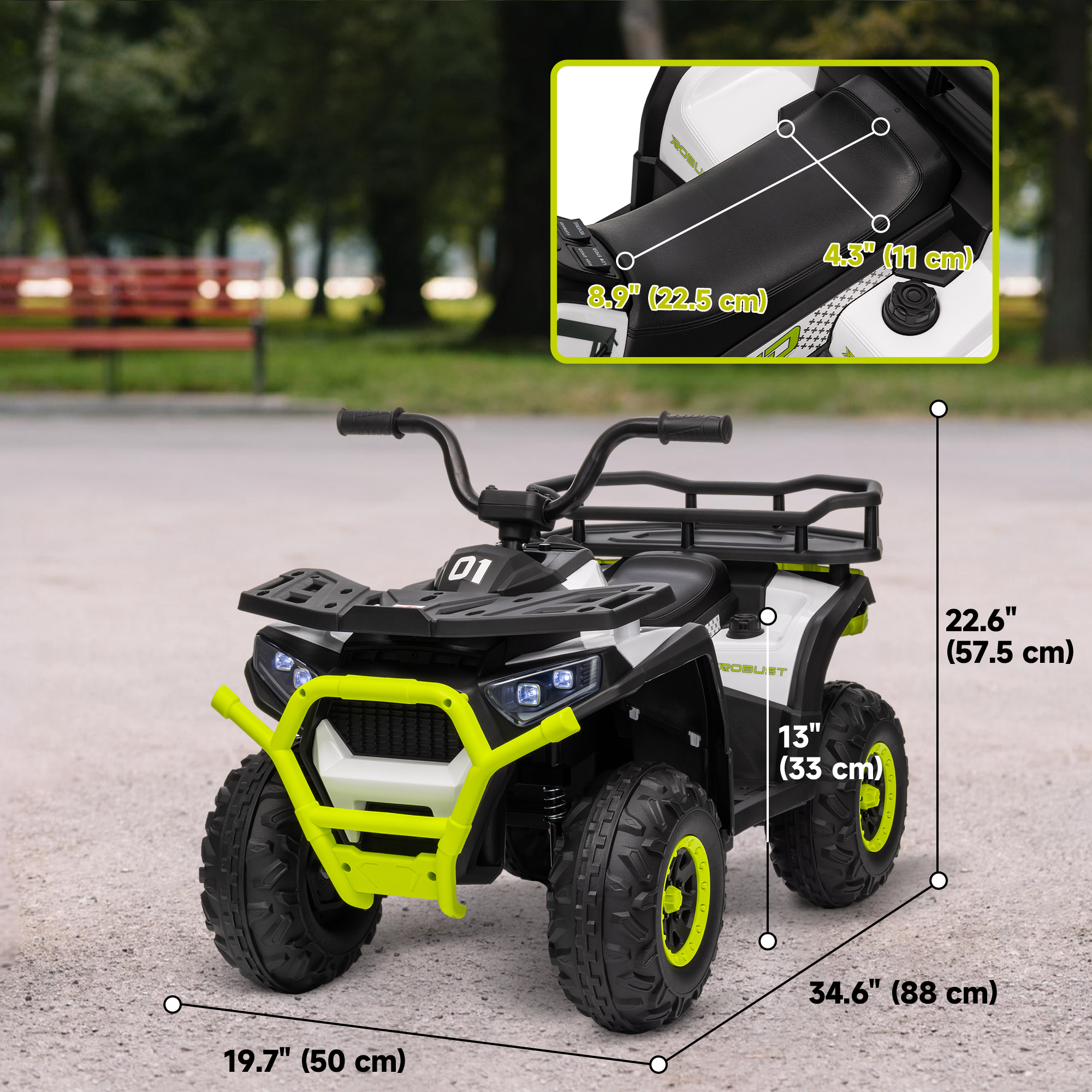 baba Qaba Kids ATV, 12V Battery Powered Electric Ride on Toy w
