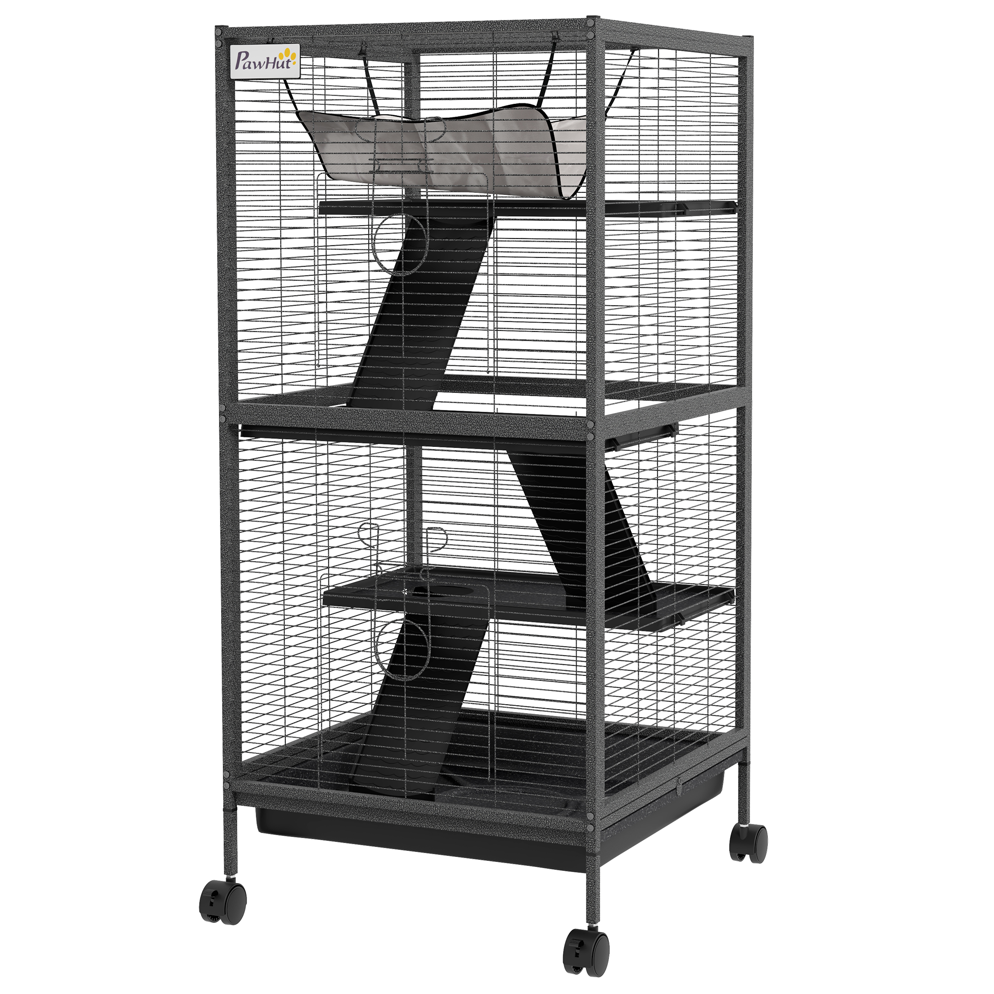 Chinchilla, Steel Compact Animal Cage for Ferret, Kitten and Rabbit, Black 1