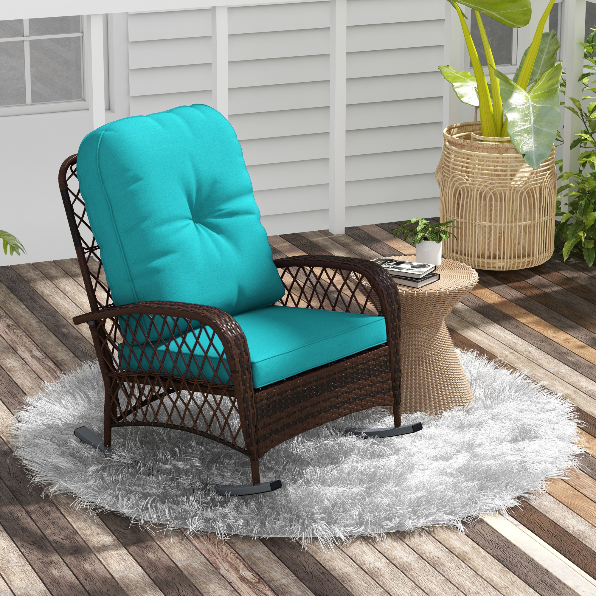Wicker Swivel Recliner Set Outsunny Recliner Outsunny Swivel