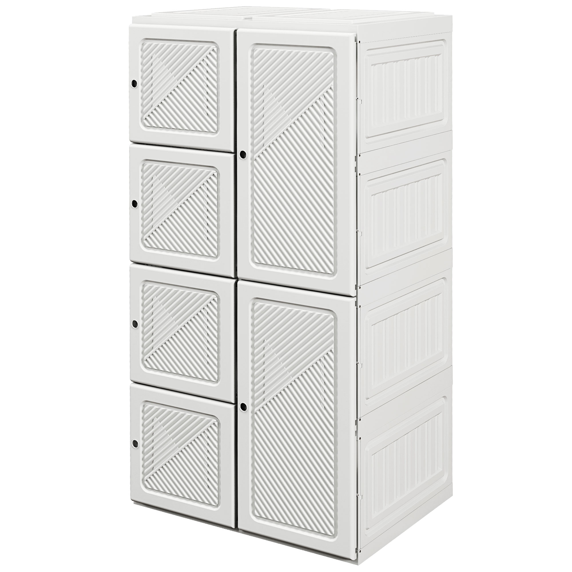 Foldable Organizer Organzier with 8 Compartments, Moveable Wardrobe, Magnet Doors, White 1
