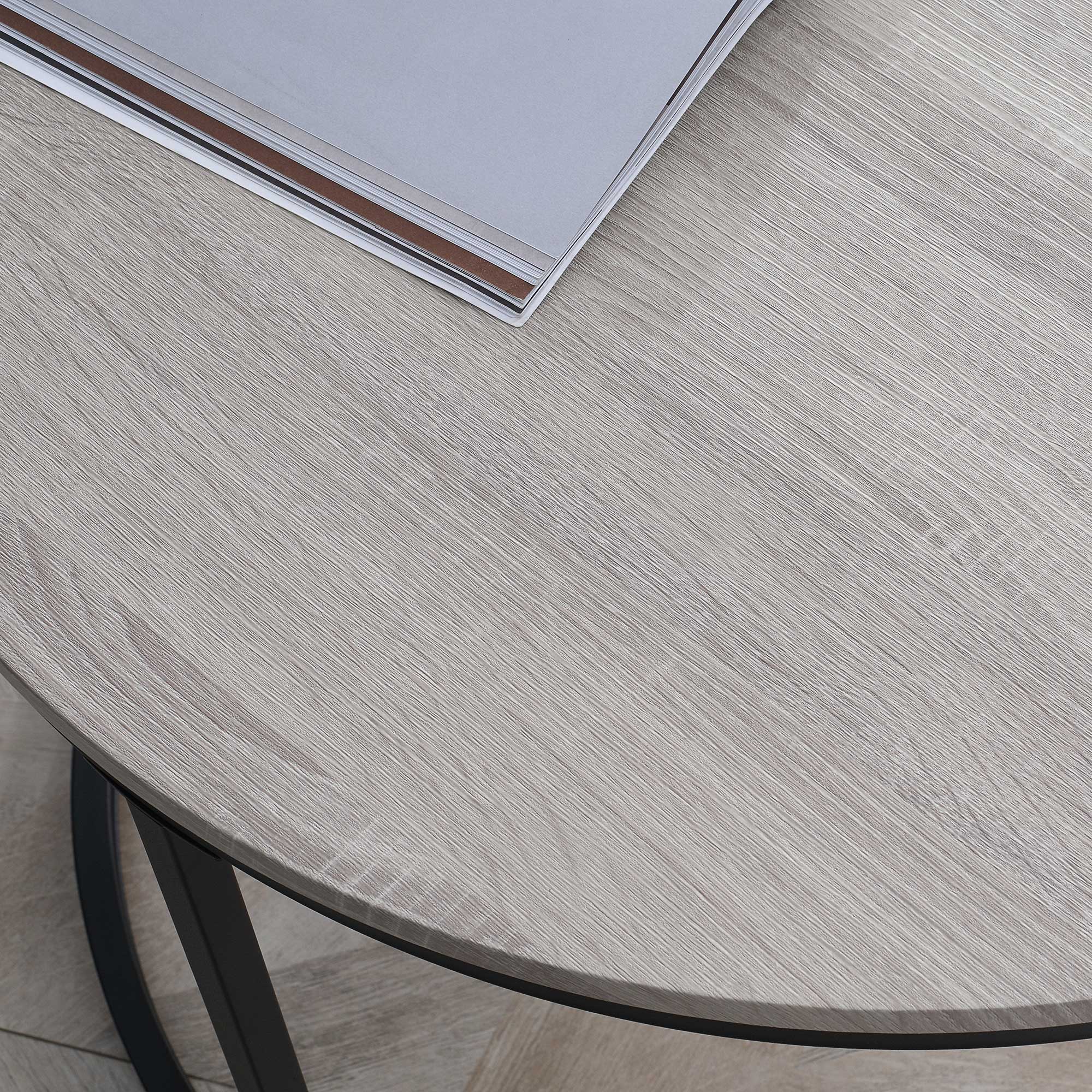 HOMCOM Nesting Coffee Tables Set of 2 Grey Round Stacking Tables with Metal Frame for Living Room | Aosom.com 6
