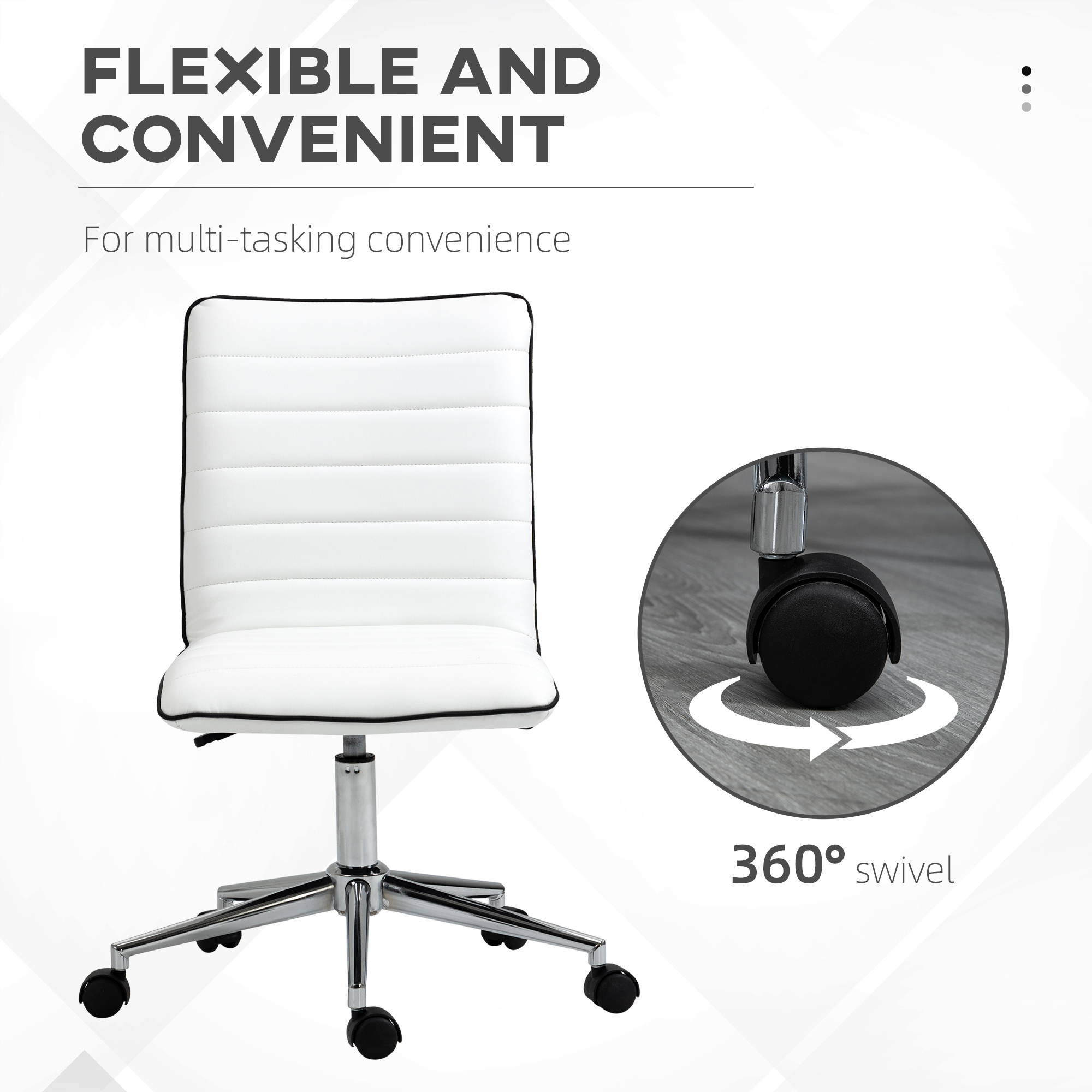 Vinsetto Mid-Back Armless Office Chair Task Chair with PU