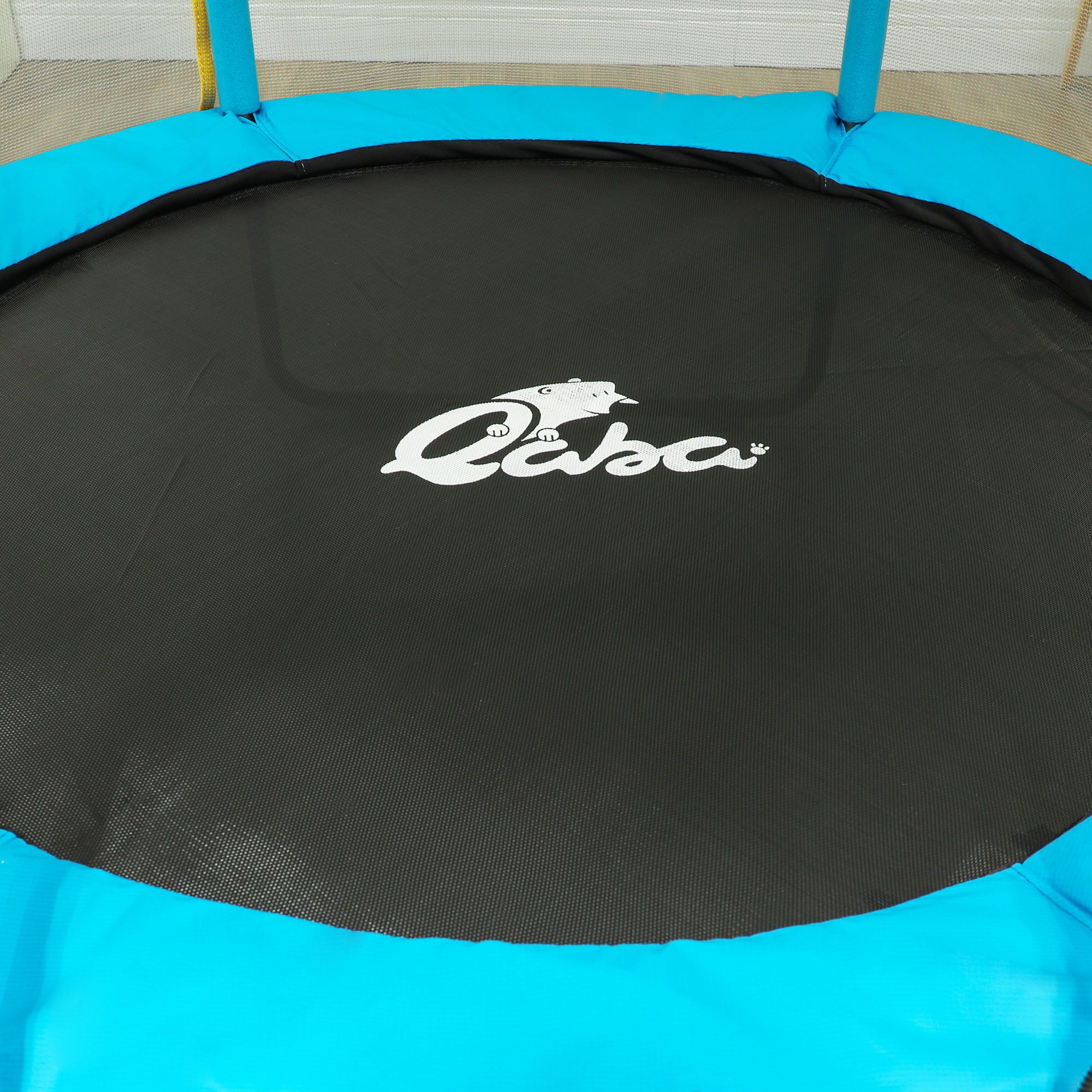 Qaba 4.6FT Trampoline for Kids with Safety Enclosure Net, for 3-6 Years Old, Gifts for Boys & Girls, Light Blue 5