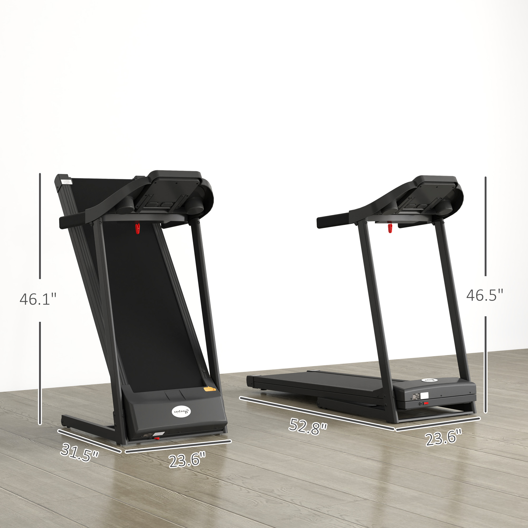 Soozier Treadmill Machine Electric Folding Exercise Running Machine 12 Preset Programs w/ LED Display, Phone Holder for Home Gym Indoor Fitness, Black 1