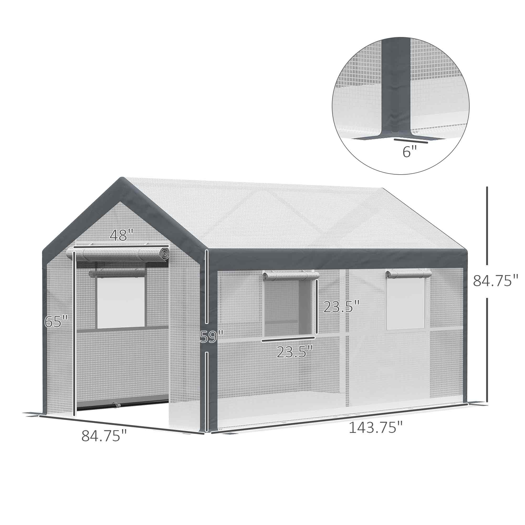 Outsunny 12' L x 7' W x 7' H Outdoor Walk-In Tunnel