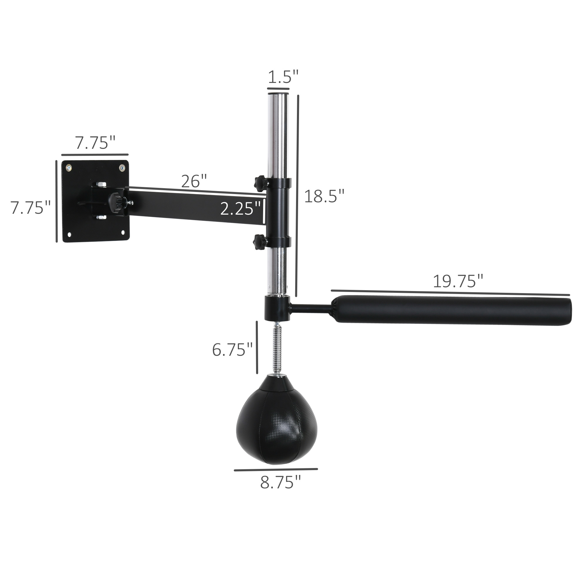 Soozier Wall Mount Reflex Boxing Trainer, 360° Rotating Rapid