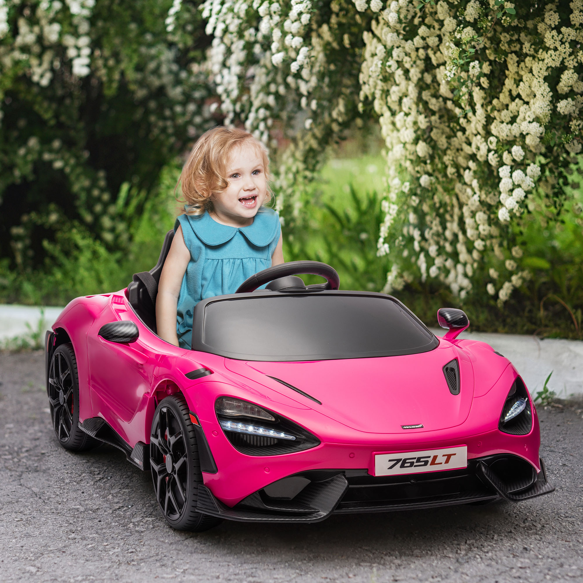Qaba McLaren 765LT Licensed 12V Kids Electric Car w/ Scissor Doors