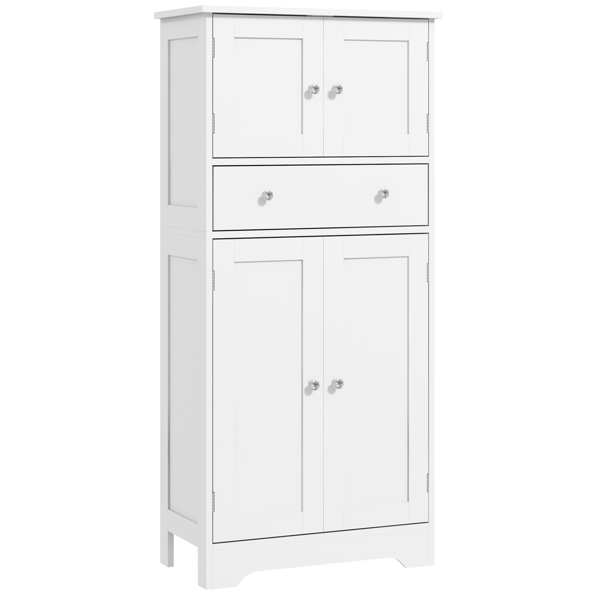 Modern Cooking Pantry Organizer Unit with 4 Doors, 50.5" Cooking Organizer Organizer Unit, Organizer Drawer, Adjustable-Height Shelving, White 1
