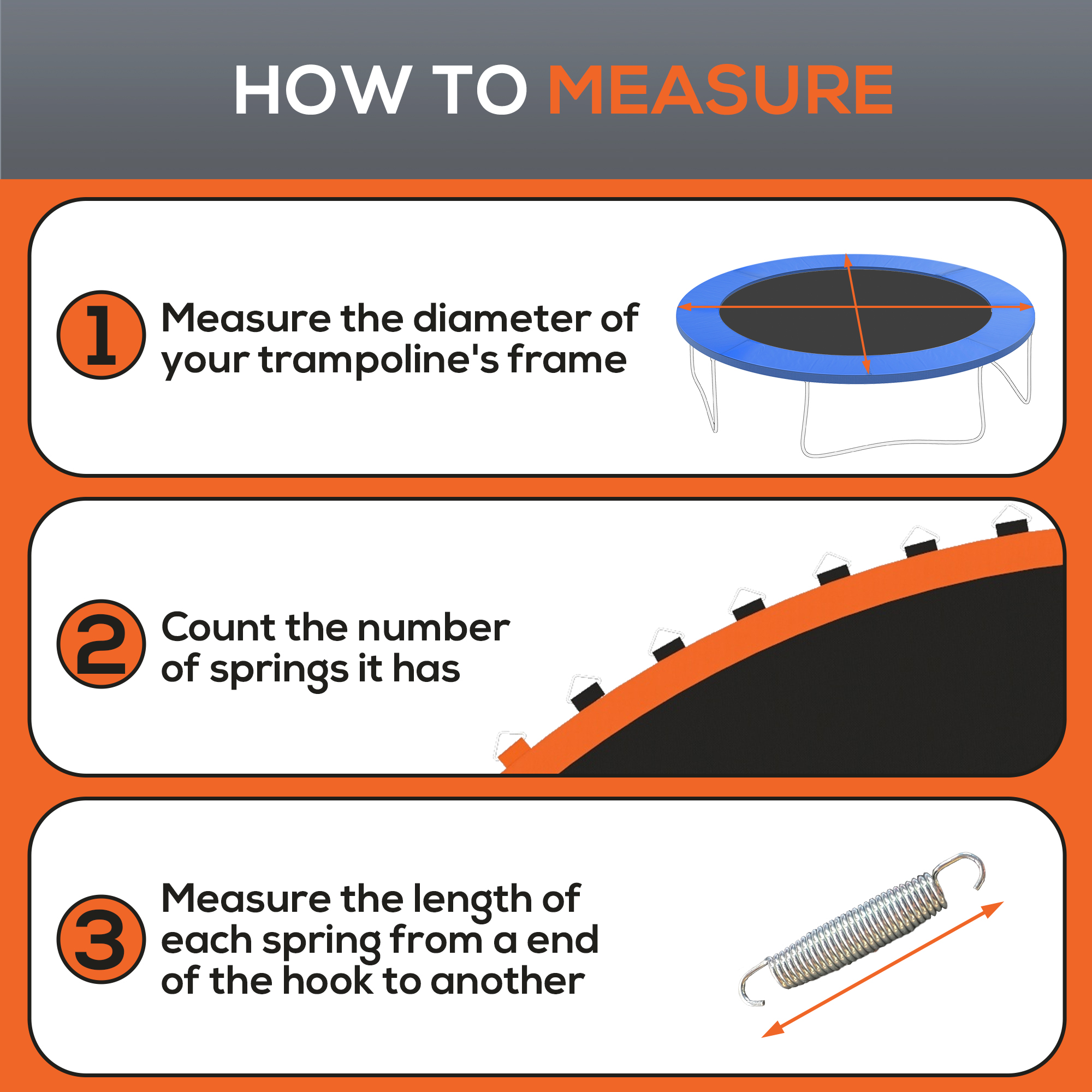 Soozier 12' Trampoline Replacement Mat, Fits 12'/14' Trampoline with 72/80 V-Hooks & 5.5" Springs, 8 Rows of Stitching & Spring Pull Tool| Aosom.com 5