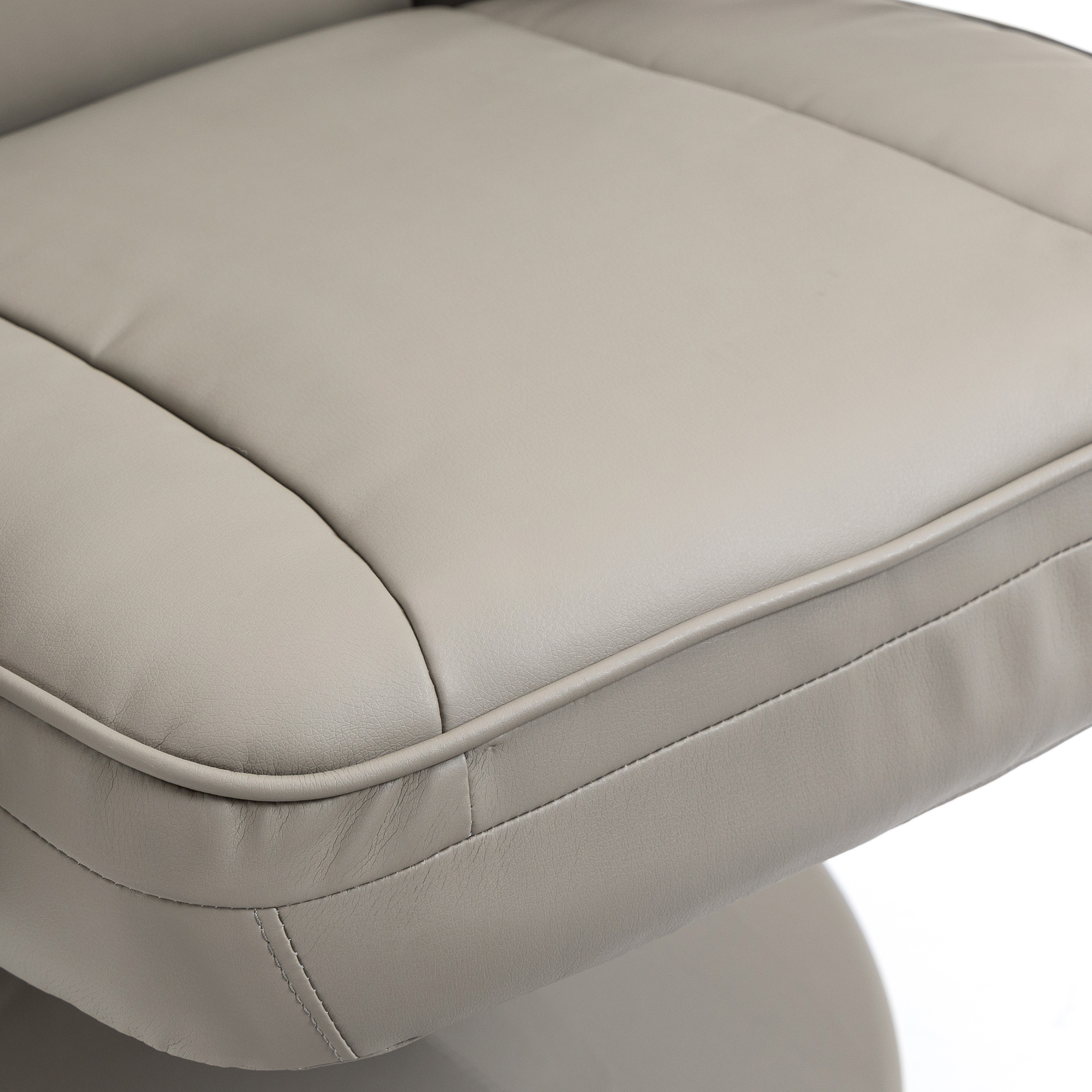 HOMCOM Swivel Recliner Grey Manual PU Leather Armchair with Ottoman for Living Room Office Bedroom | Aosom.com 7