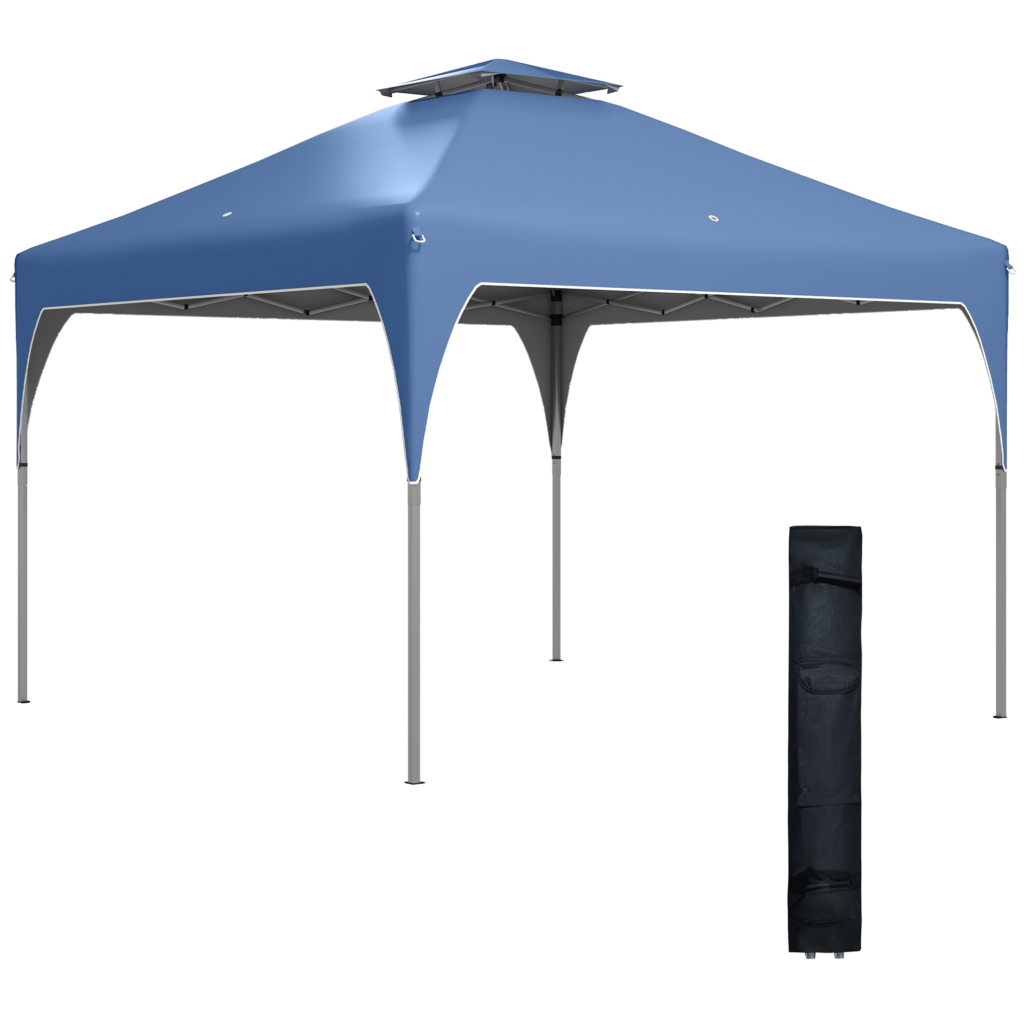 Outsunny 10'x10' Pop Up Canopy, Easy Set Up Party Tent with