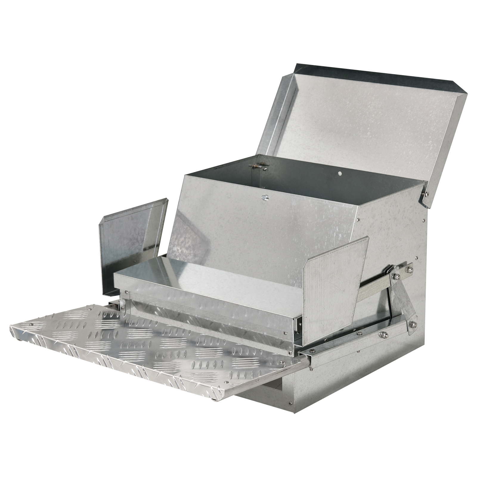 PawHut 30lb Galvanized Steel Automatic Chicken Feeder - Rainproof Outdoor