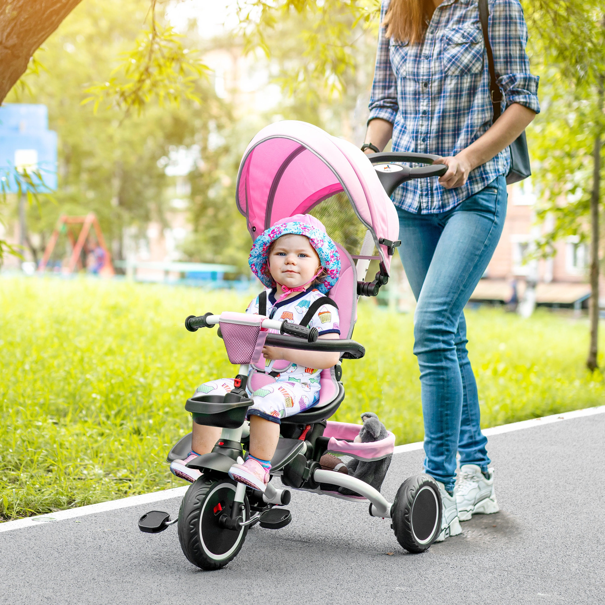 ‪@trki_o_ ‬ Aosom 7-in-1 Toddler Tricycle, Kids Trike with Rotatable Seat