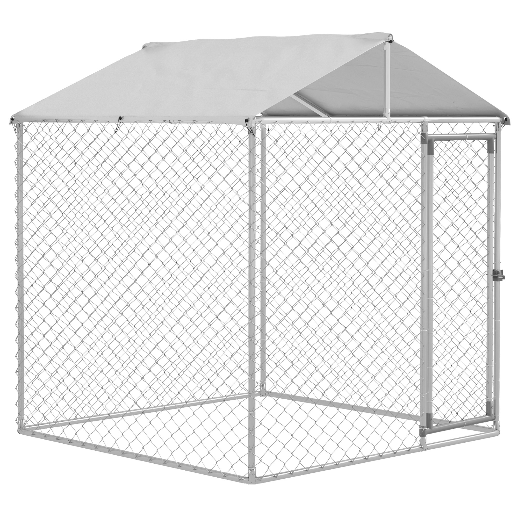 PawHut 6.6' x 6.6' x 7.8' Walk in Outdoor Dog Kennel Heavy